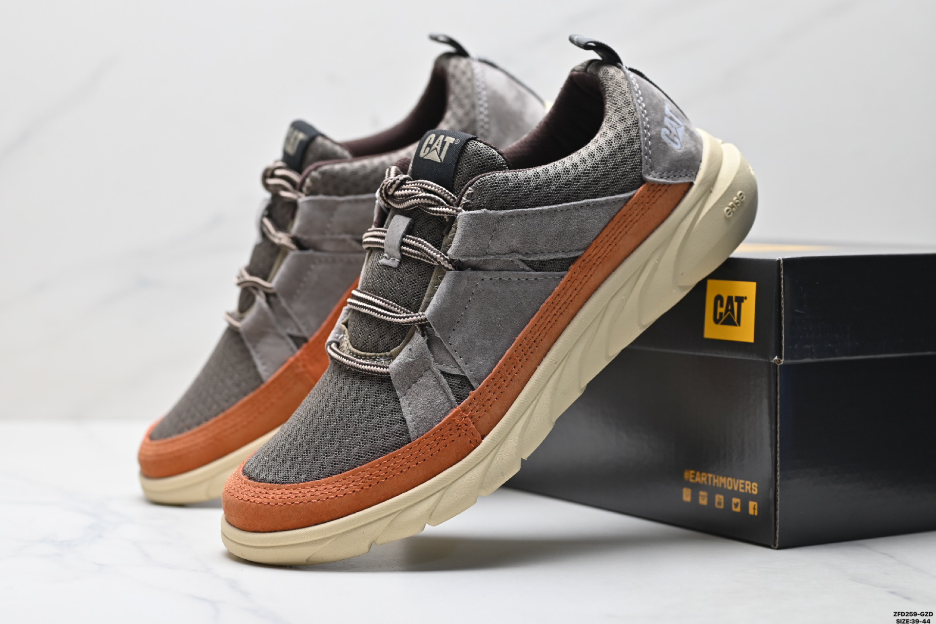 CAT卡特 GLENROCK 复古运动鞋工装 透气耐磨网面男子户外徒步工装鞋