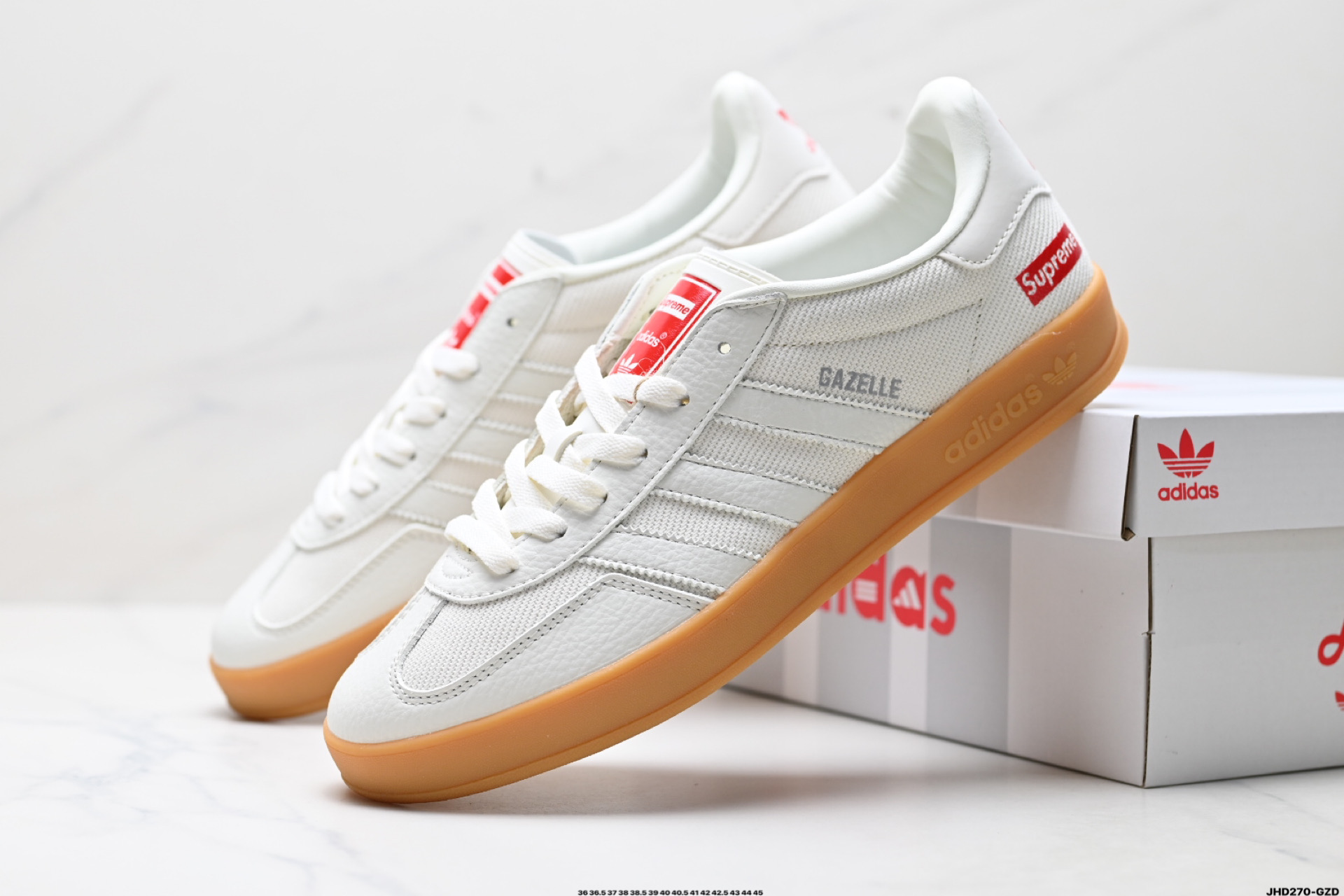 Adidas Originals Gazelle indoor ‘DIY‘定制 系列 阿迪达斯 三叶草绅士德训足球风百搭低帮休闲运动板鞋 SC9207-723