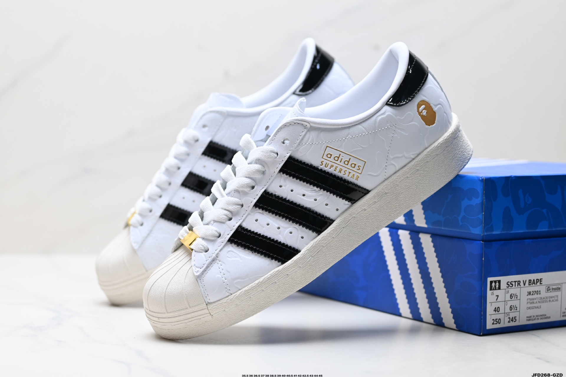 Bape x Adidas Originals Superstar贝壳头系列 阿迪达斯 三叶草低帮经典百搭休闲运动板鞋 JR2701