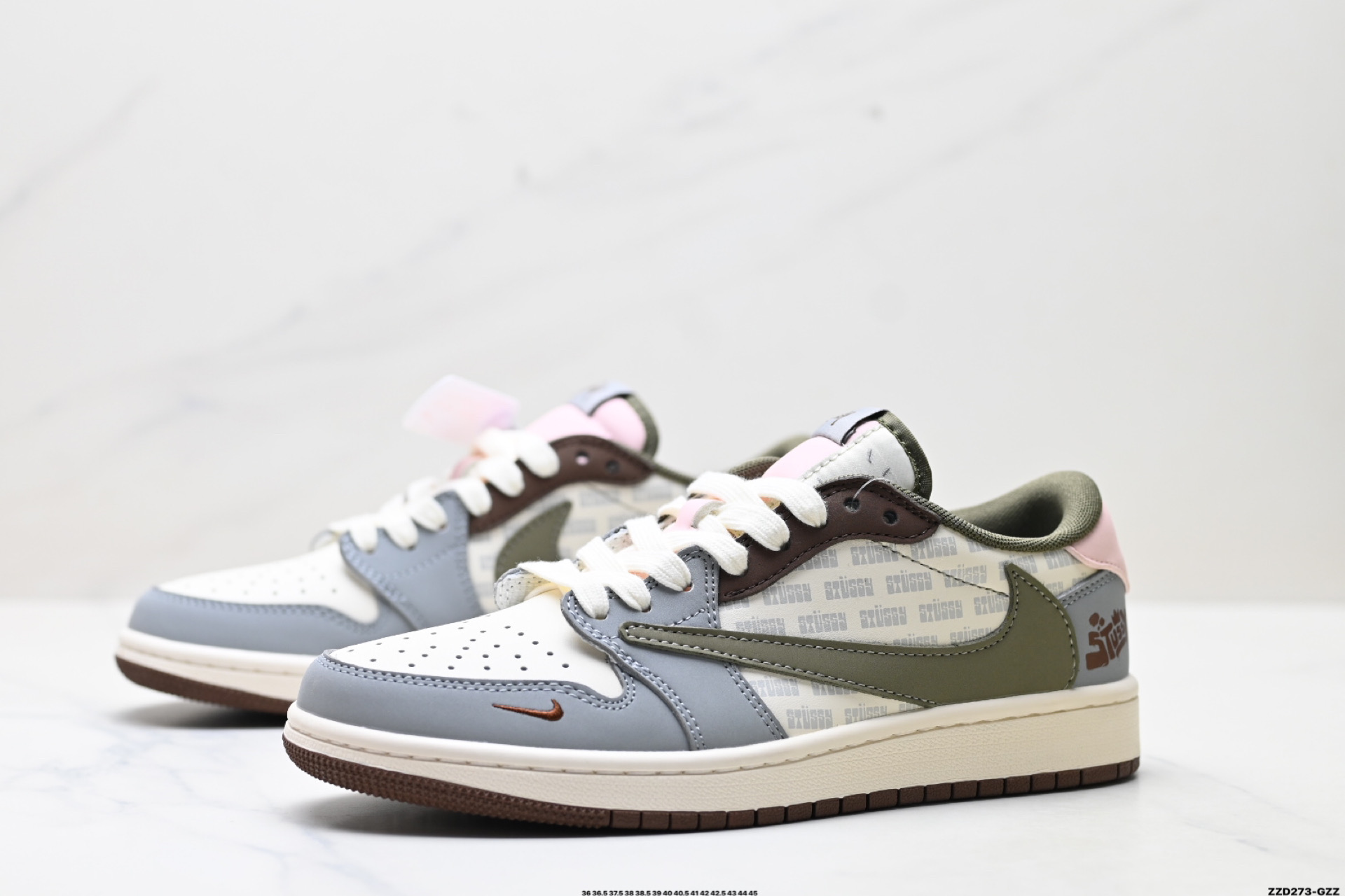 Nike Air Jordan 1 x Travis Scott AJ1倒勾 乔一倒钩 ‘DIY’定制 耐克 低帮文化篮球鞋 XD0798-303