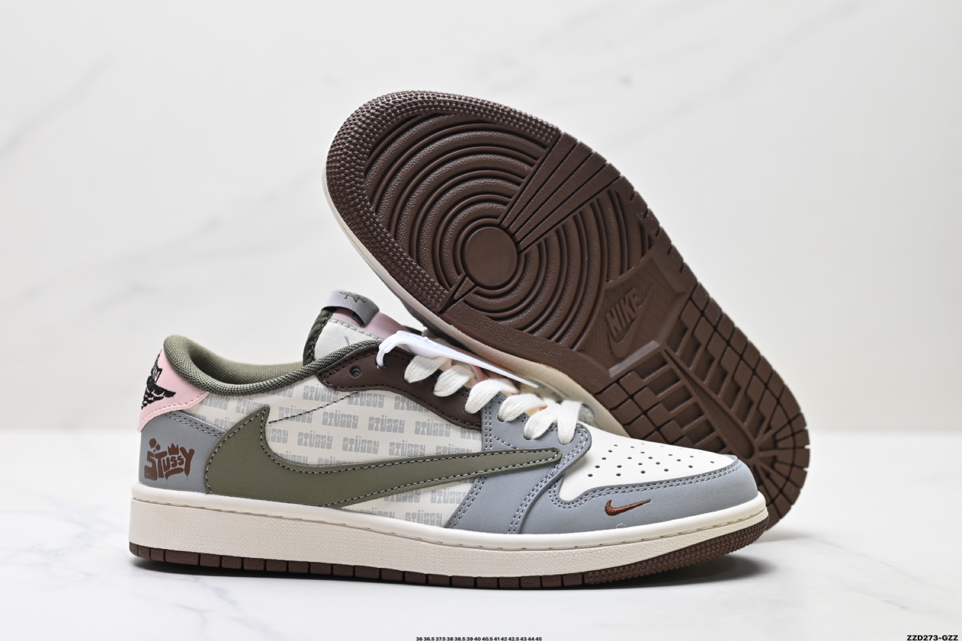 Nike Air Jordan 1 x Travis Scott AJ1倒勾 乔一倒钩 ‘DIY’定制 耐克 低帮文化篮球鞋 XD0798-303