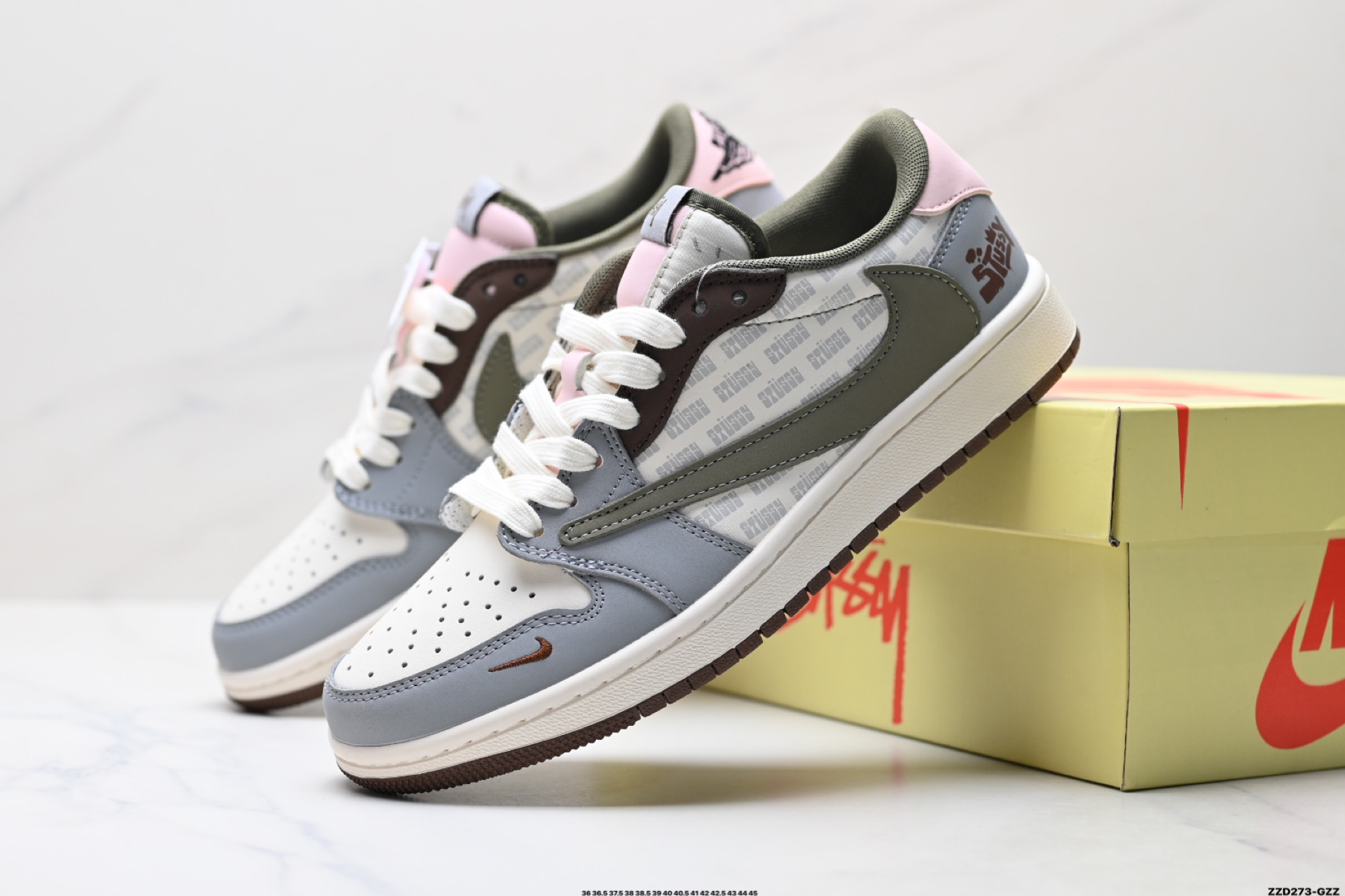 Nike Air Jordan 1 x Travis Scott AJ1倒勾 乔一倒钩 ‘DIY’定制 耐克 低帮文化篮球鞋 XD0798-303