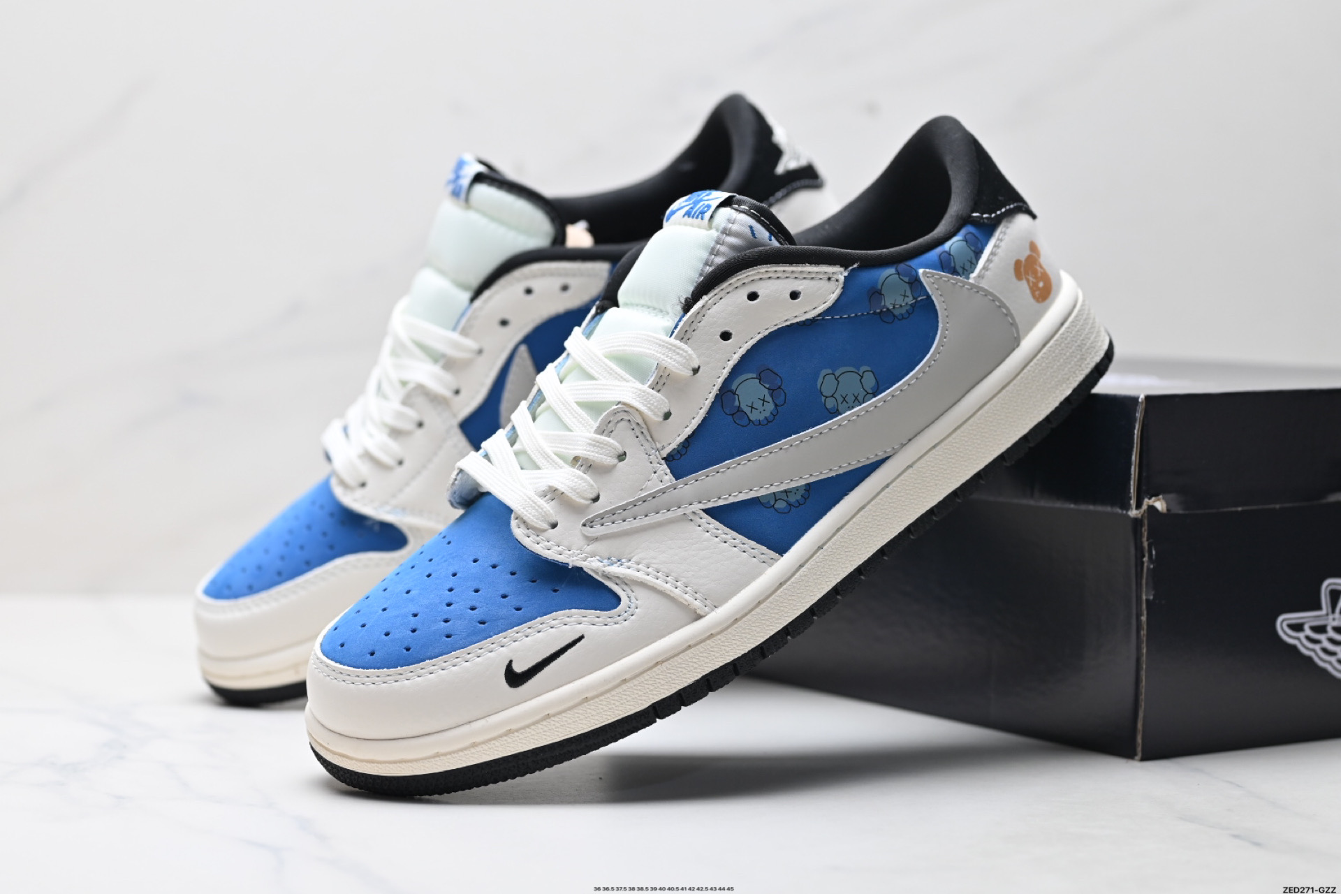 Nike Air Jordan 1 x Travis Scott AJ1倒勾 乔一倒钩 ‘DIY’定制 耐克 低帮文化篮球鞋 XS2024-053