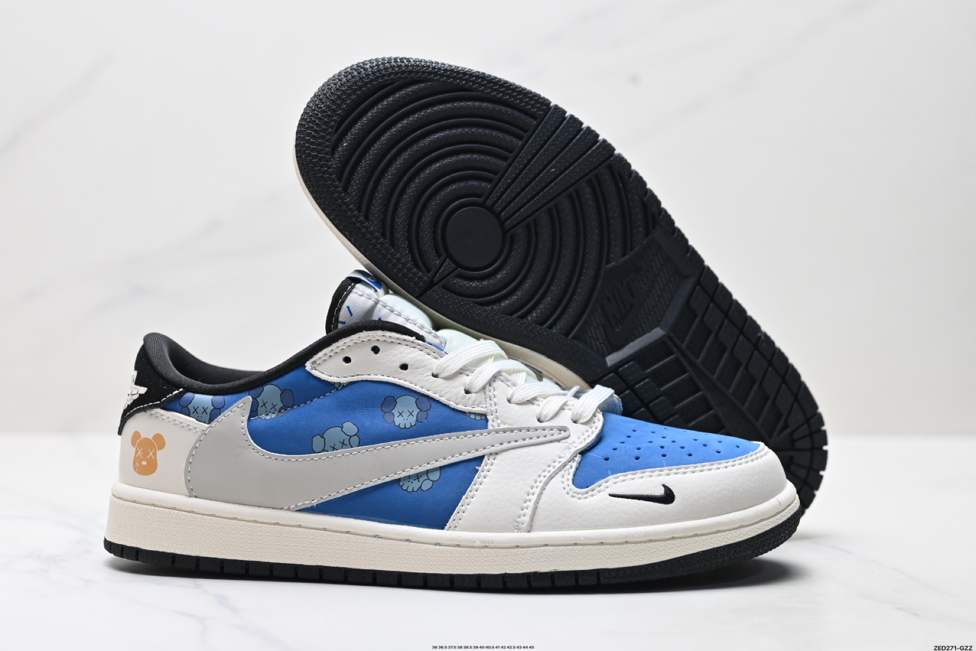 Nike Air Jordan 1 x Travis Scott AJ1倒勾 乔一倒钩 ‘DIY’定制 耐克 低帮文化篮球鞋 XS2024-053