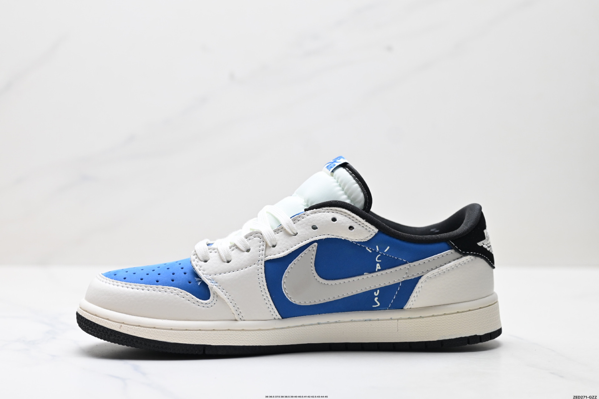 Nike Air Jordan 1 x Travis Scott AJ1倒勾 乔一倒钩 ‘DIY’定制 耐克 低帮文化篮球鞋 XS2024-053