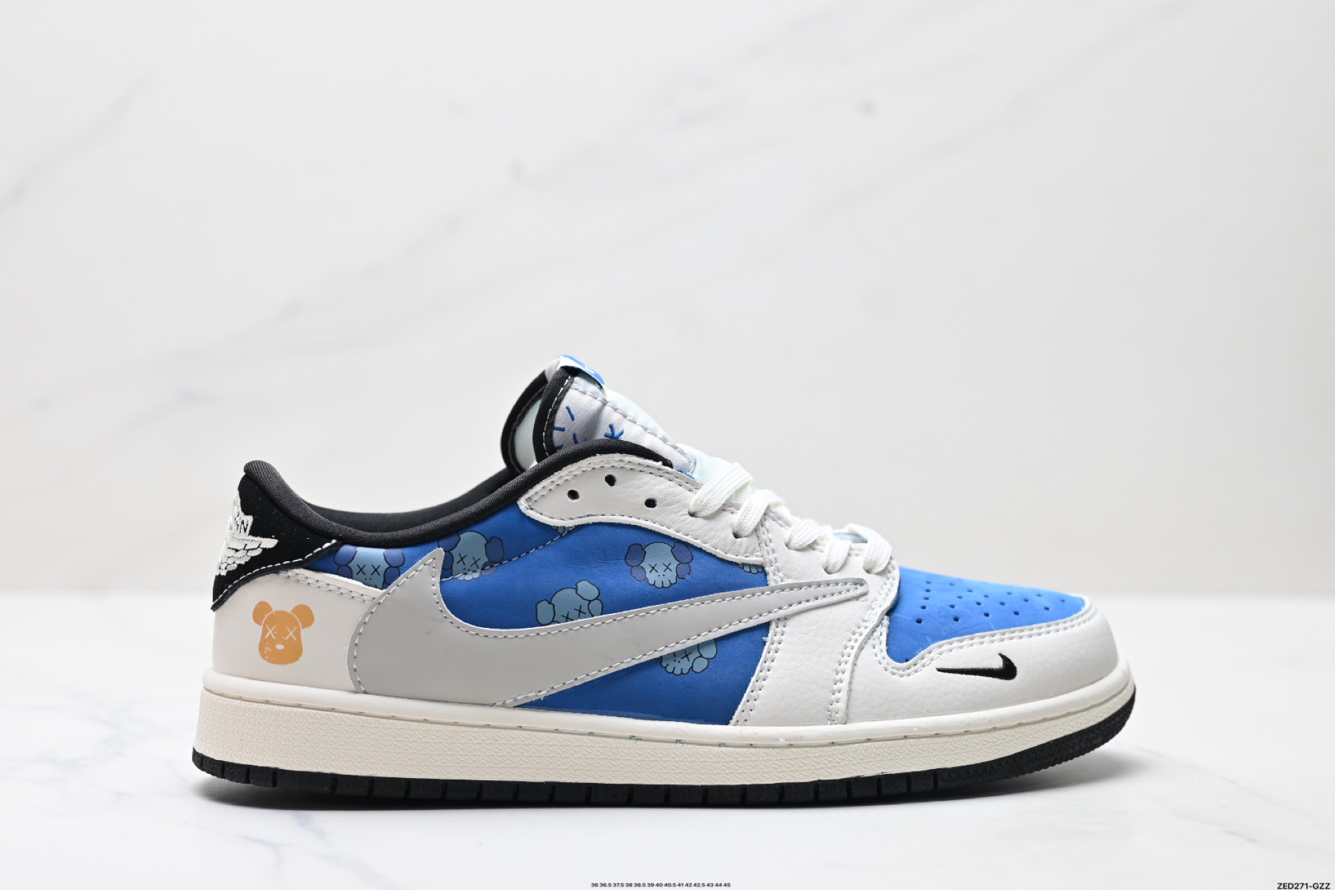 Nike Air Jordan 1 x Travis Scott AJ1倒勾 乔一倒钩 ‘DIY’定制 耐克 低帮文化篮球鞋 XS2024-053