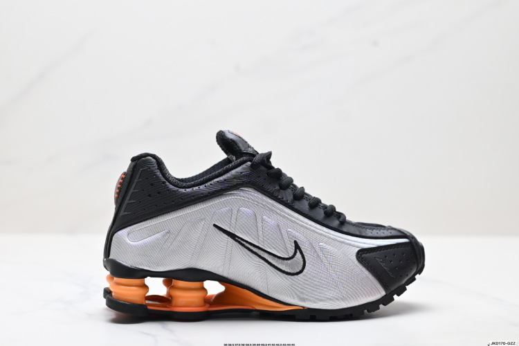 Nike Shox R4 Retro Sneakers: Metallic Silver Cushioning, Enhanced Grip 1 Nike Shox R4 Retro Running Shoes – Metallic Silver Accents & Cushioned Comfort