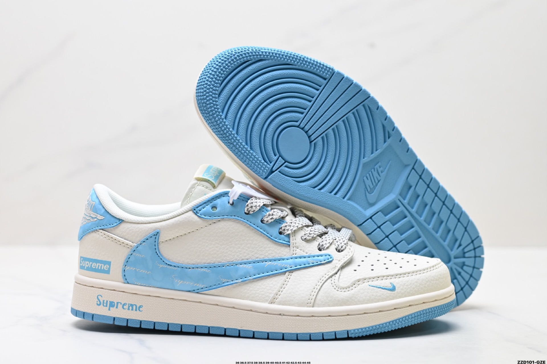 Nike Air Jordan 1 x Travis Scott AJ1倒勾 乔一倒钩 ‘DIY’定制 耐克 低帮文化篮球鞋 HS8068-024