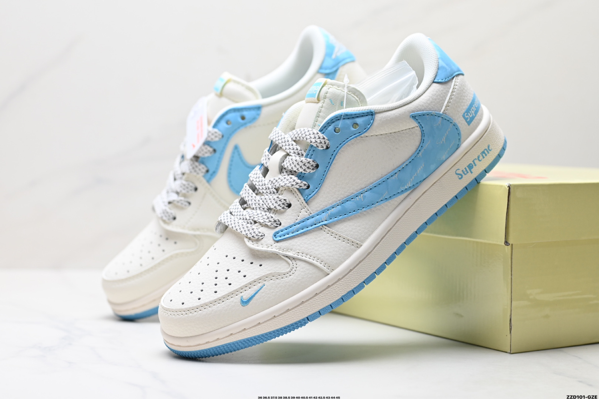 Nike Air Jordan 1 x Travis Scott AJ1倒勾 乔一倒钩 ‘DIY’定制 耐克 低帮文化篮球鞋 HS8068-024