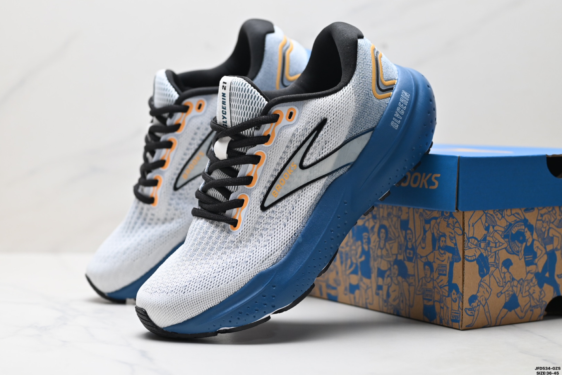 180 Brooks布鲁克斯 Glycerin 21跑鞋男子缓震马拉松氮气慢跑鞋 110419 1D 102