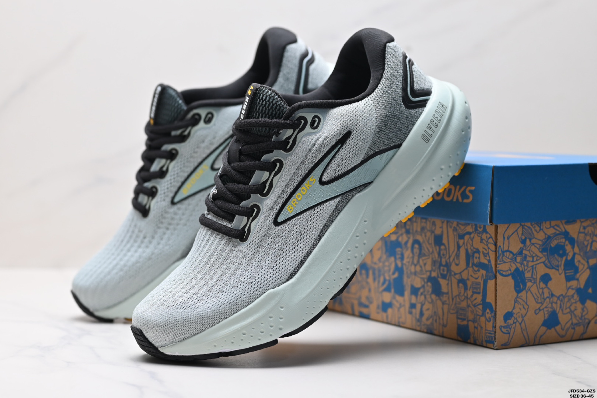 180 Brooks布鲁克斯 Glycerin 21跑鞋男子缓震马拉松氮气慢跑鞋 110419 1D 102