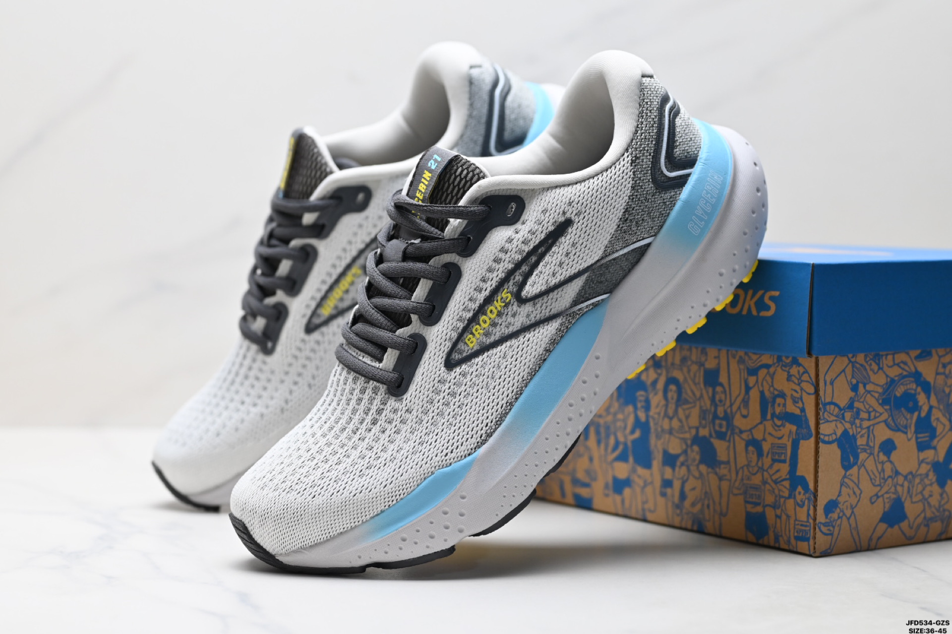 180 Brooks布鲁克斯 Glycerin 21跑鞋男子缓震马拉松氮气慢跑鞋 110419 1D 102