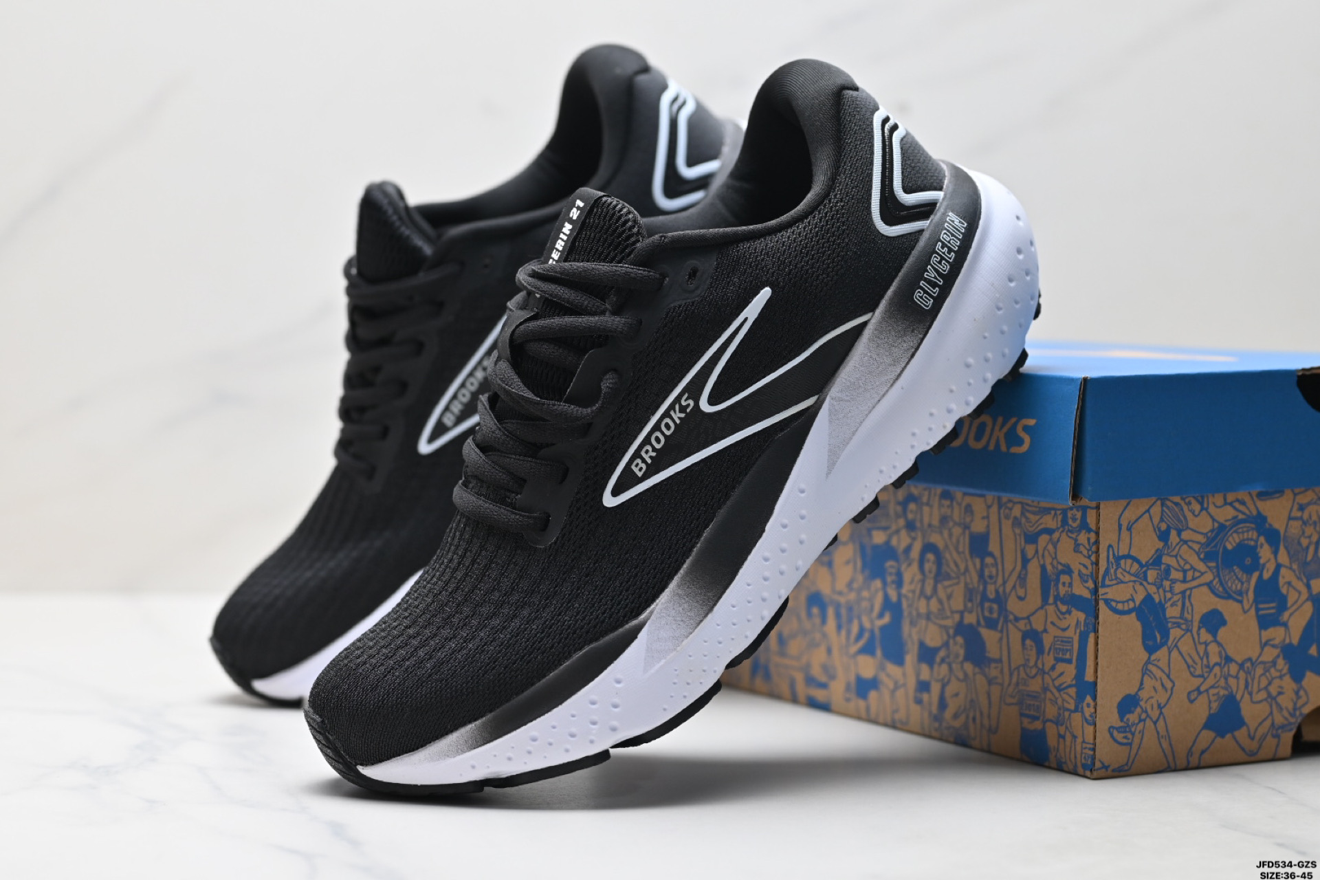 180 Brooks布鲁克斯 Glycerin 21跑鞋男子缓震马拉松氮气慢跑鞋 110419 1D 102