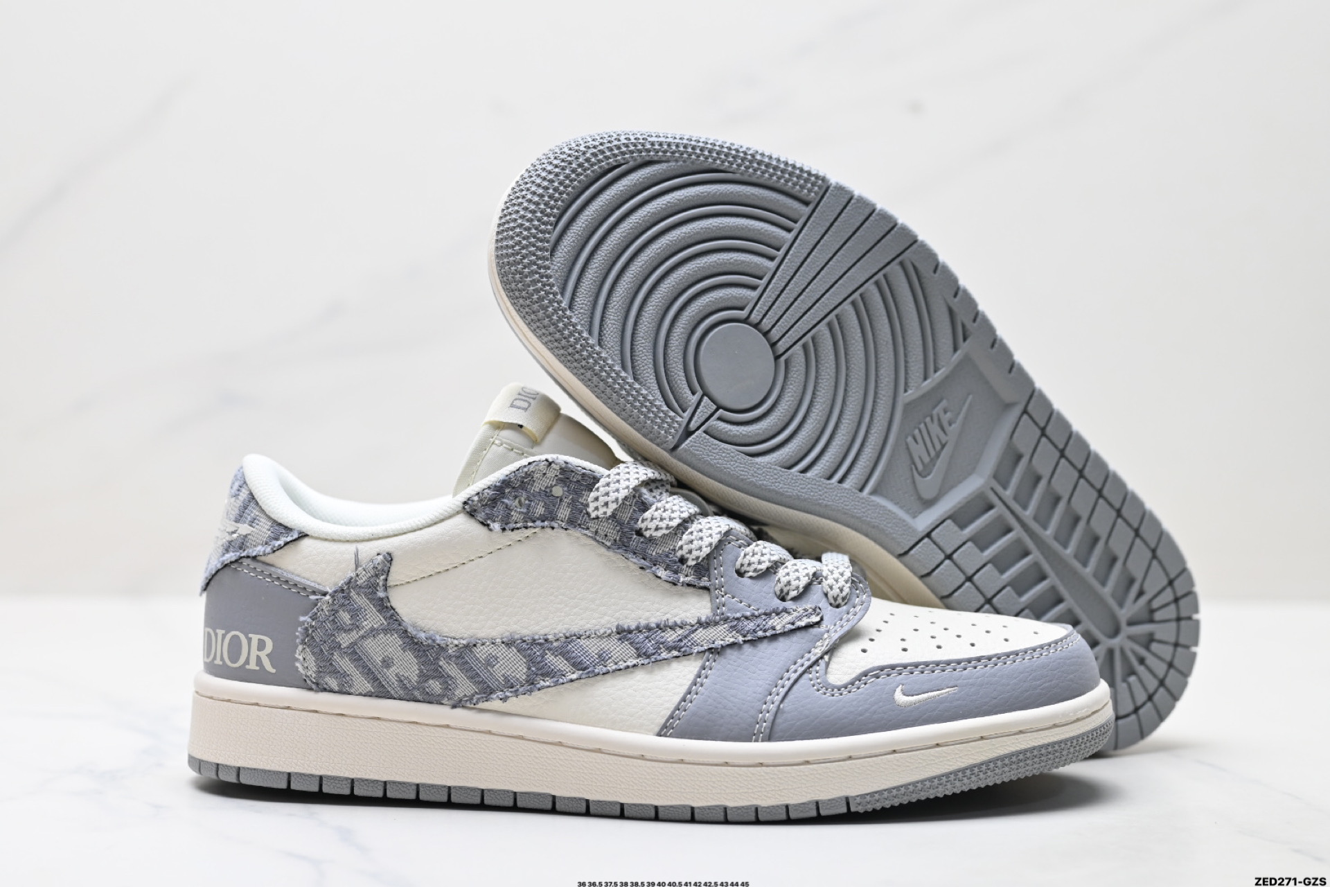 270 Nike Air Jordan 1 x Travis Scott AJ1倒勾 乔一倒钩 ‘DIY’定制 耐克 低帮文化篮球鞋 XS7089-612