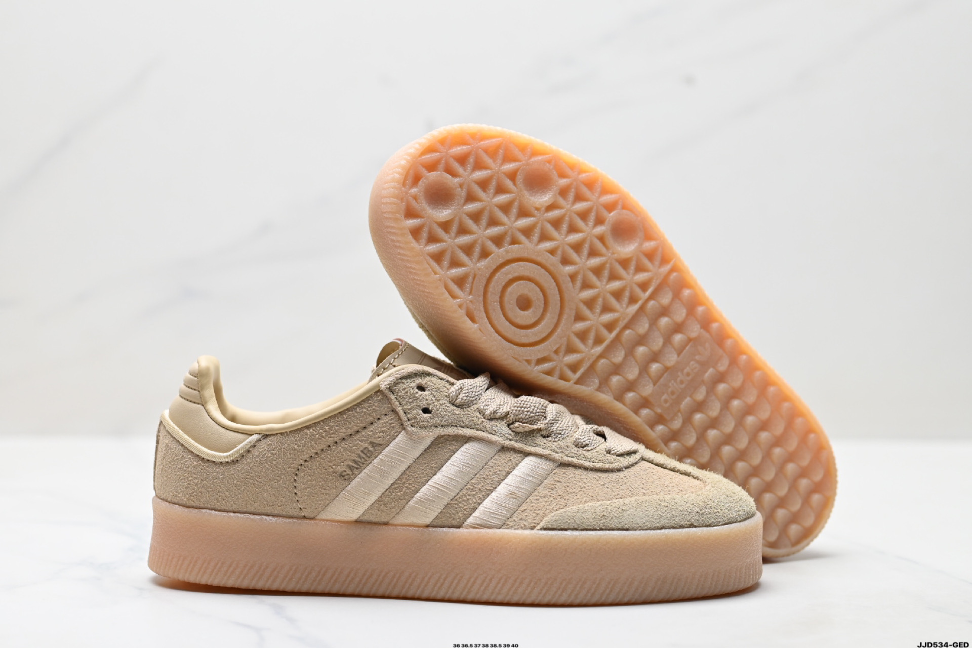 140 Adidas Originals Sambae 桑巴舞系列阿迪达斯 三叶草 绅士德训足球风百搭低帮休闲运动板鞋 JQ0254