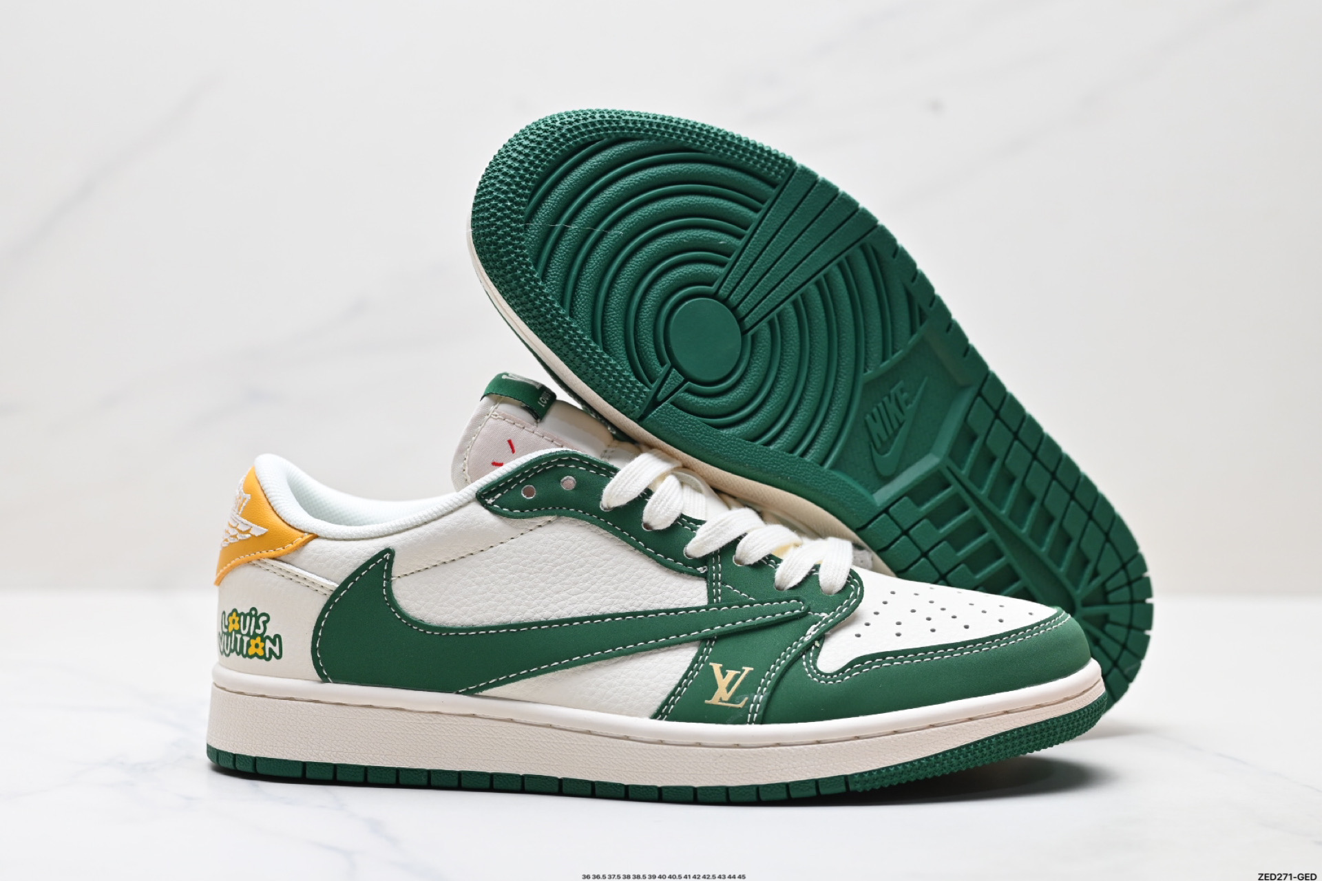 270 Nike Air Jordan 1 x Travis Scott AJ1倒勾 乔一倒钩 ‘DIY’定制 耐克 低帮文化篮球鞋 ZH2598-161