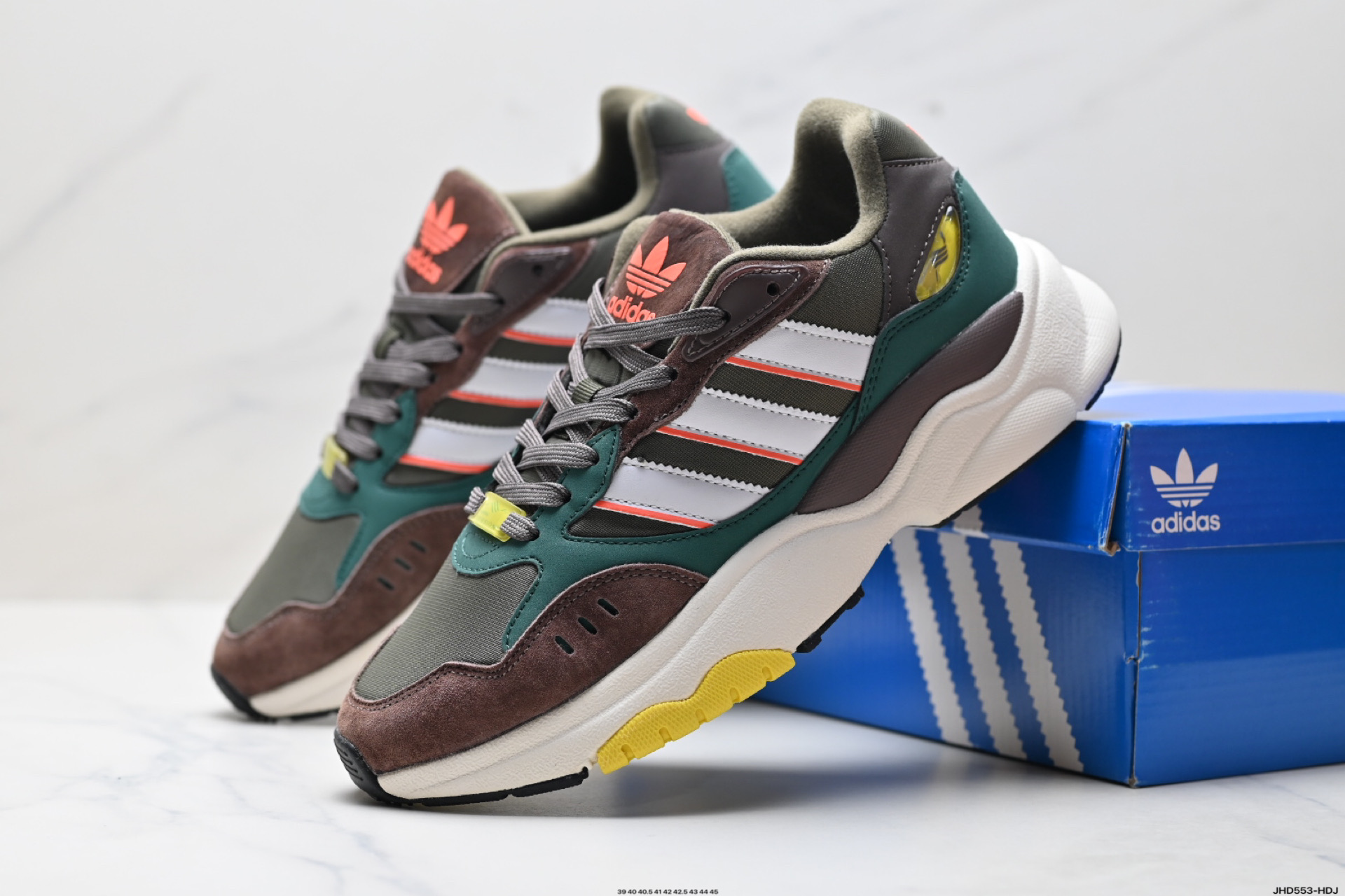 200 阿迪达斯 新款 三叶草 厚底 RETROPY F90新款经典运动鞋以90年代经典跑步鞋 HP6414