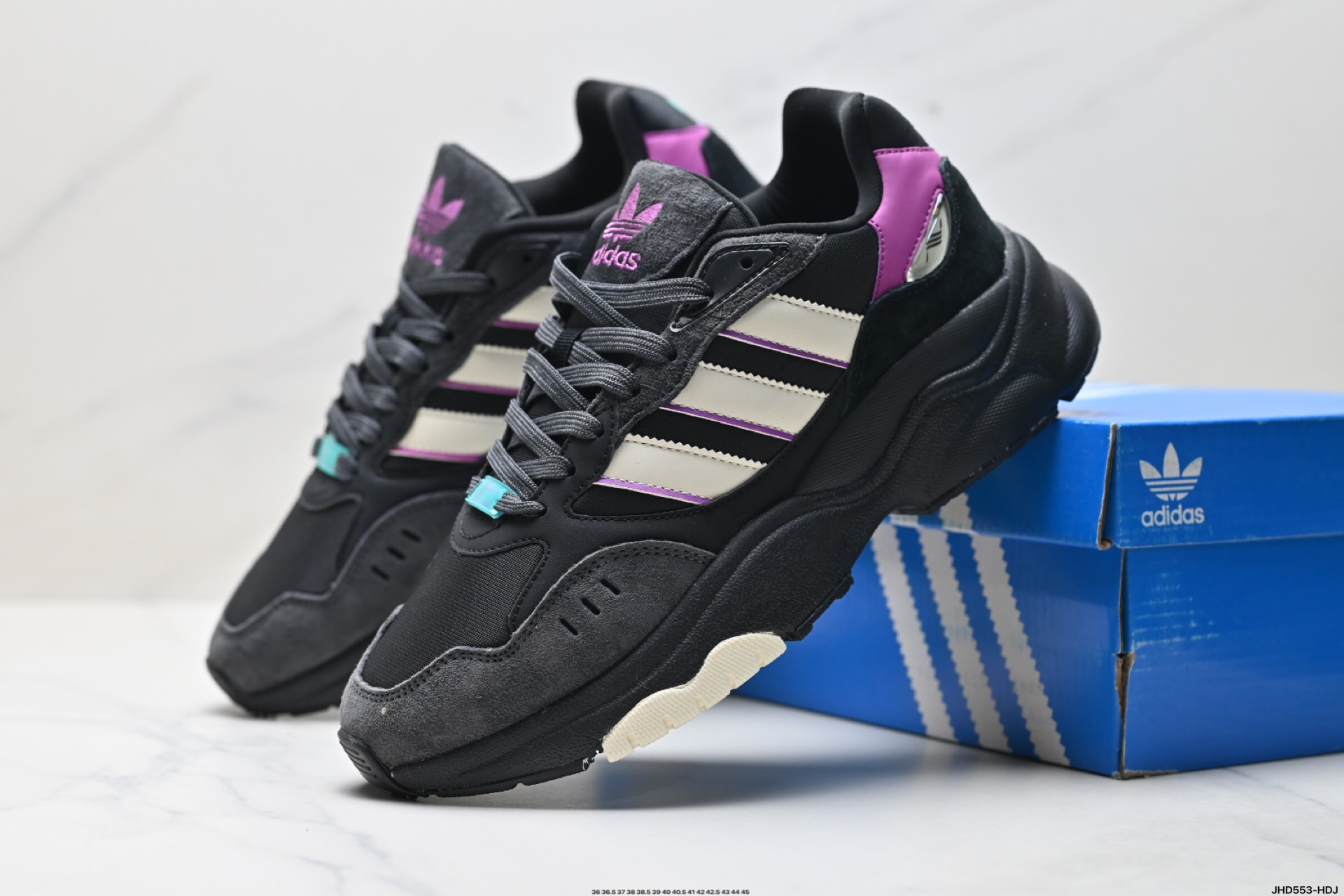 200 阿迪达斯 新款 三叶草 厚底 RETROPY F90新款经典运动鞋以90年代经典跑步鞋 HP6414