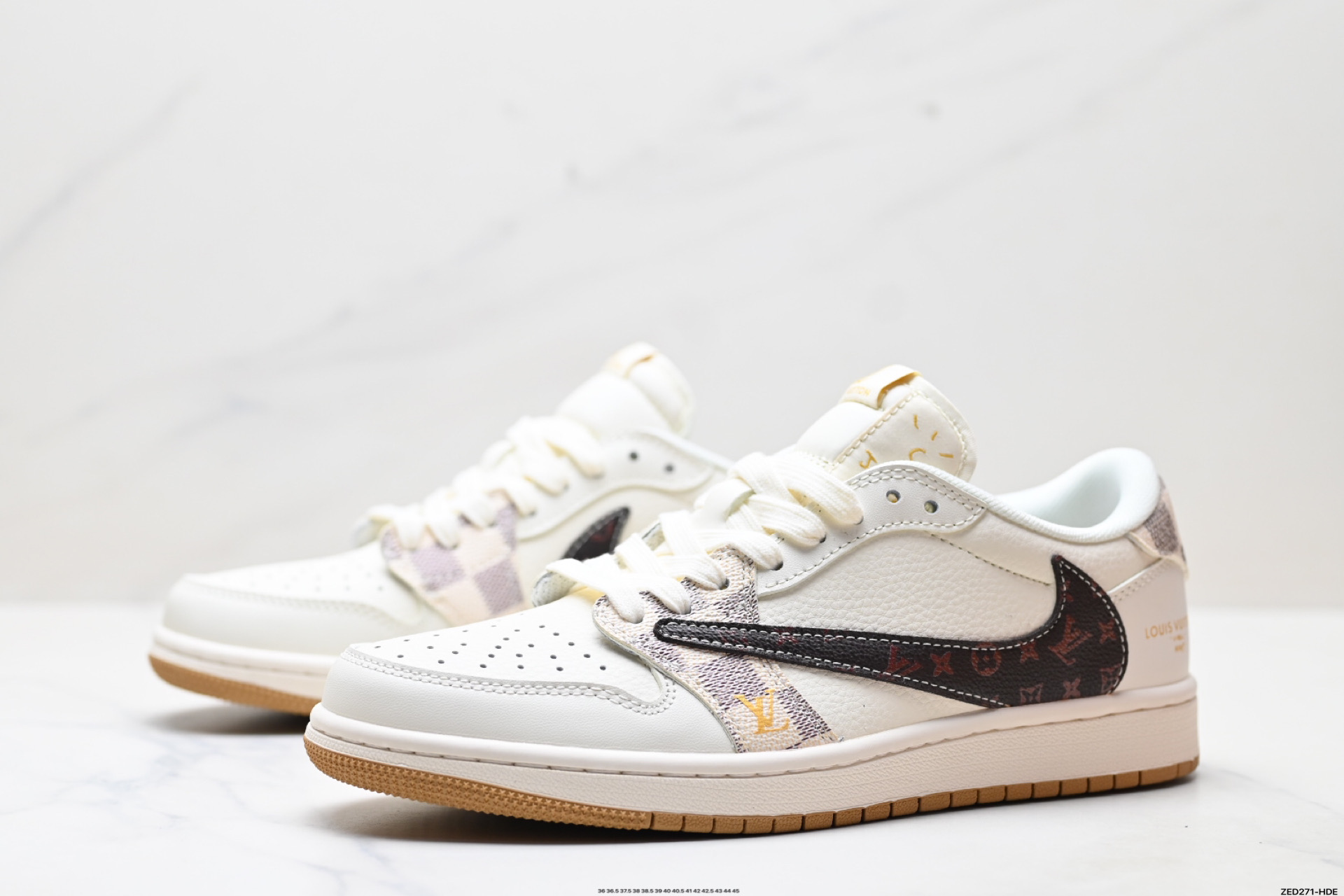 270 Nike Air Jordan 1 x Travis Scott AJ1倒勾 乔一倒钩 ‘DIY’定制 耐克 低帮文化篮球鞋 XS7089-617