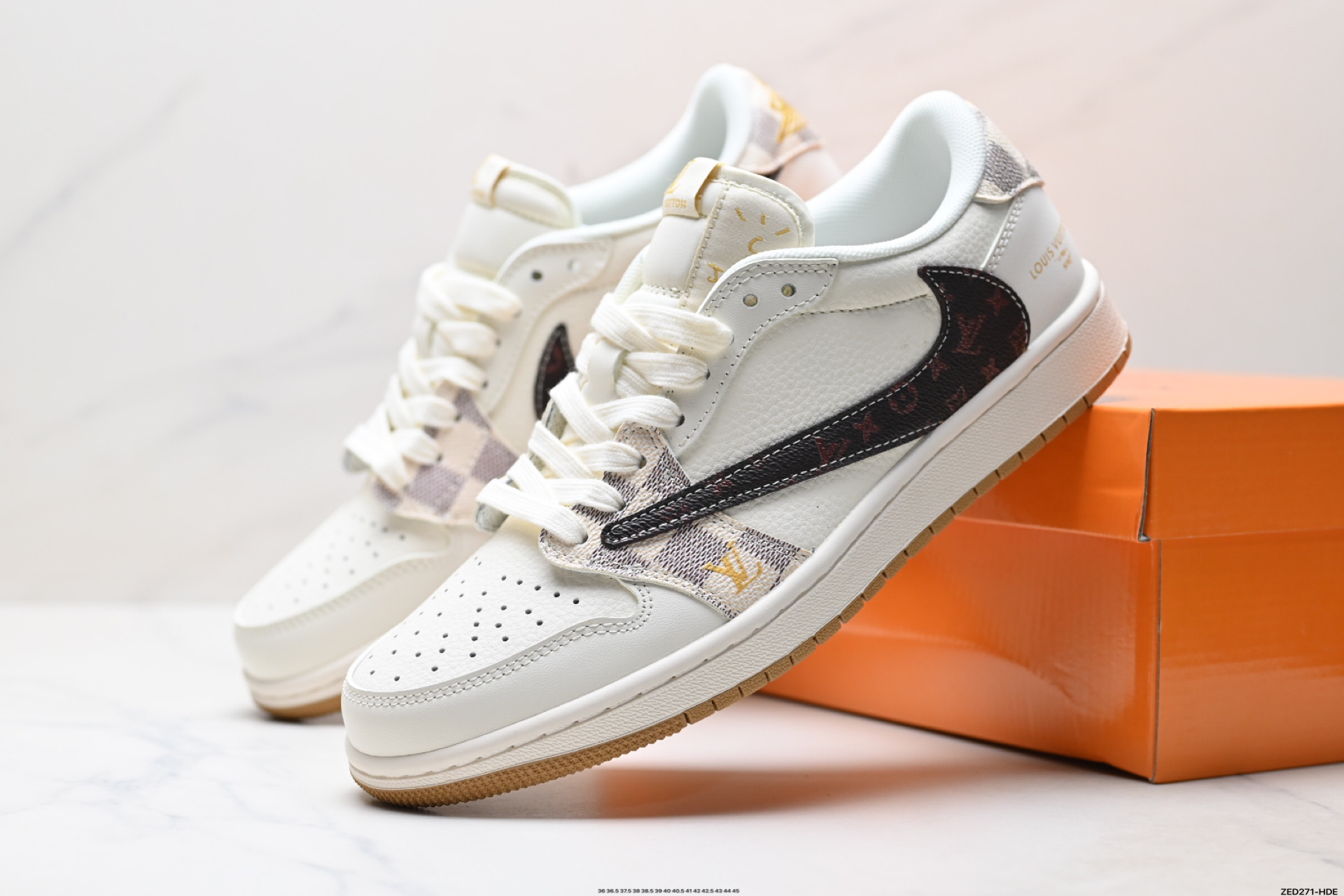 270 Nike Air Jordan 1 x Travis Scott AJ1倒勾 乔一倒钩 ‘DIY’定制 耐克 低帮文化篮球鞋 XS7089-617
