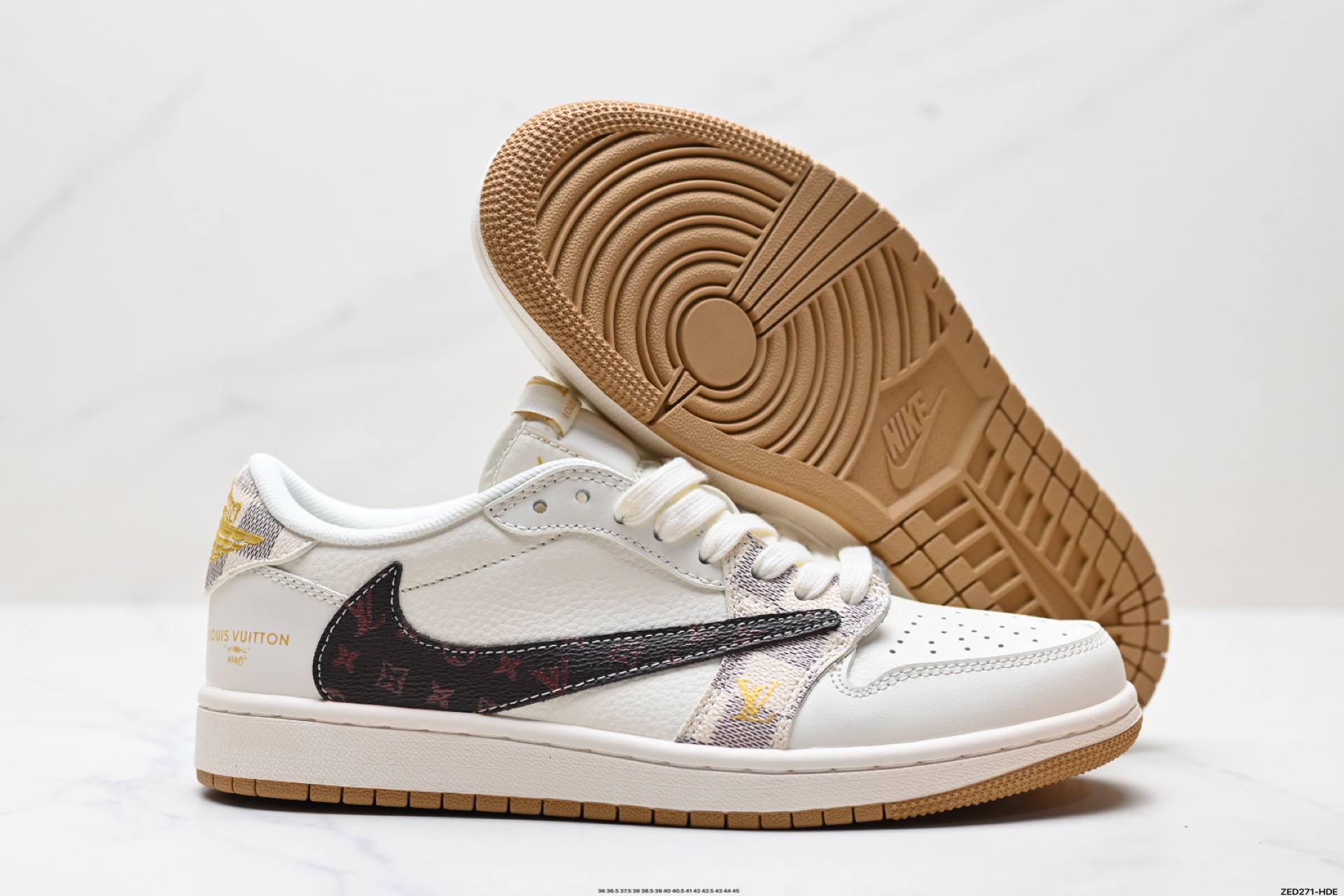 270 Nike Air Jordan 1 x Travis Scott AJ1倒勾 乔一倒钩 ‘DIY’定制 耐克 低帮文化篮球鞋 XS7089-617
