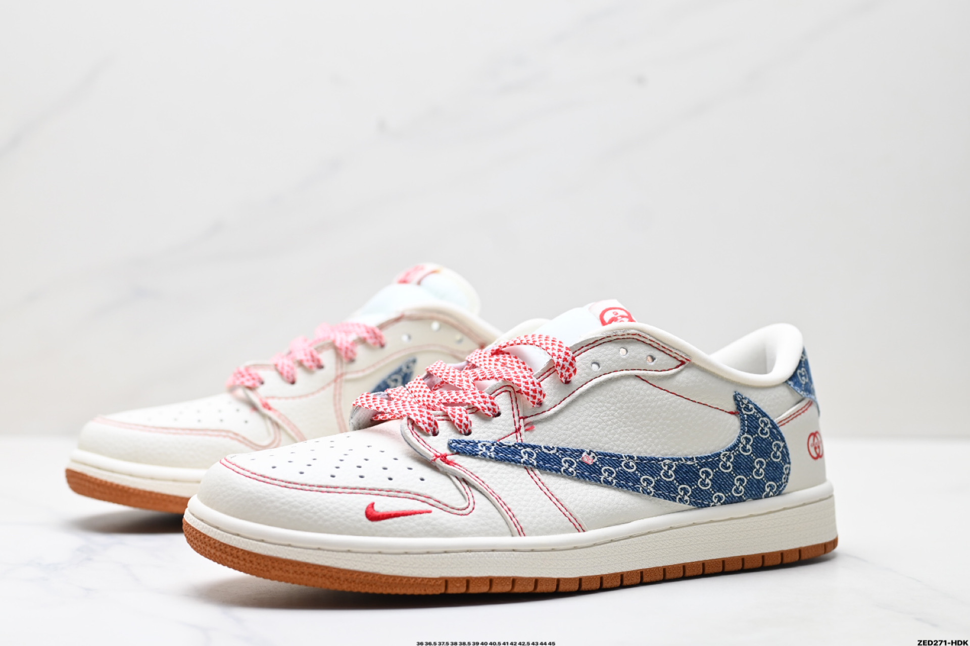 270 Nike Air Jordan 1 x Travis Scott AJ1倒勾 乔一倒钩 ‘DIY’定制 耐克 低帮文化篮球鞋 XQ1979-001