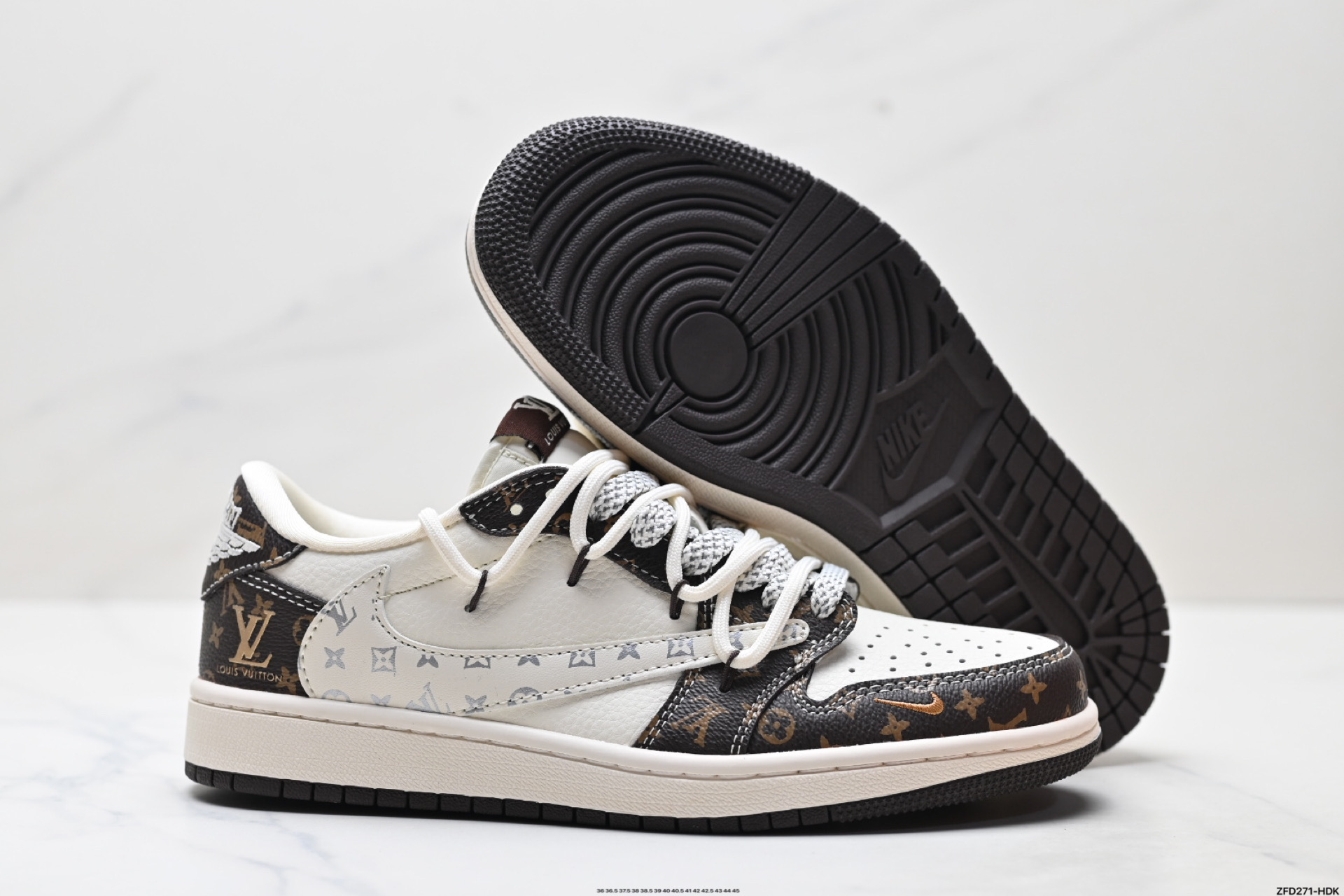 290 Nike Air Jordan 1 x Travis Scott AJ1倒勾 乔一倒钩 ‘DIY’定制 耐克 低帮文化篮球鞋 DM6868-101