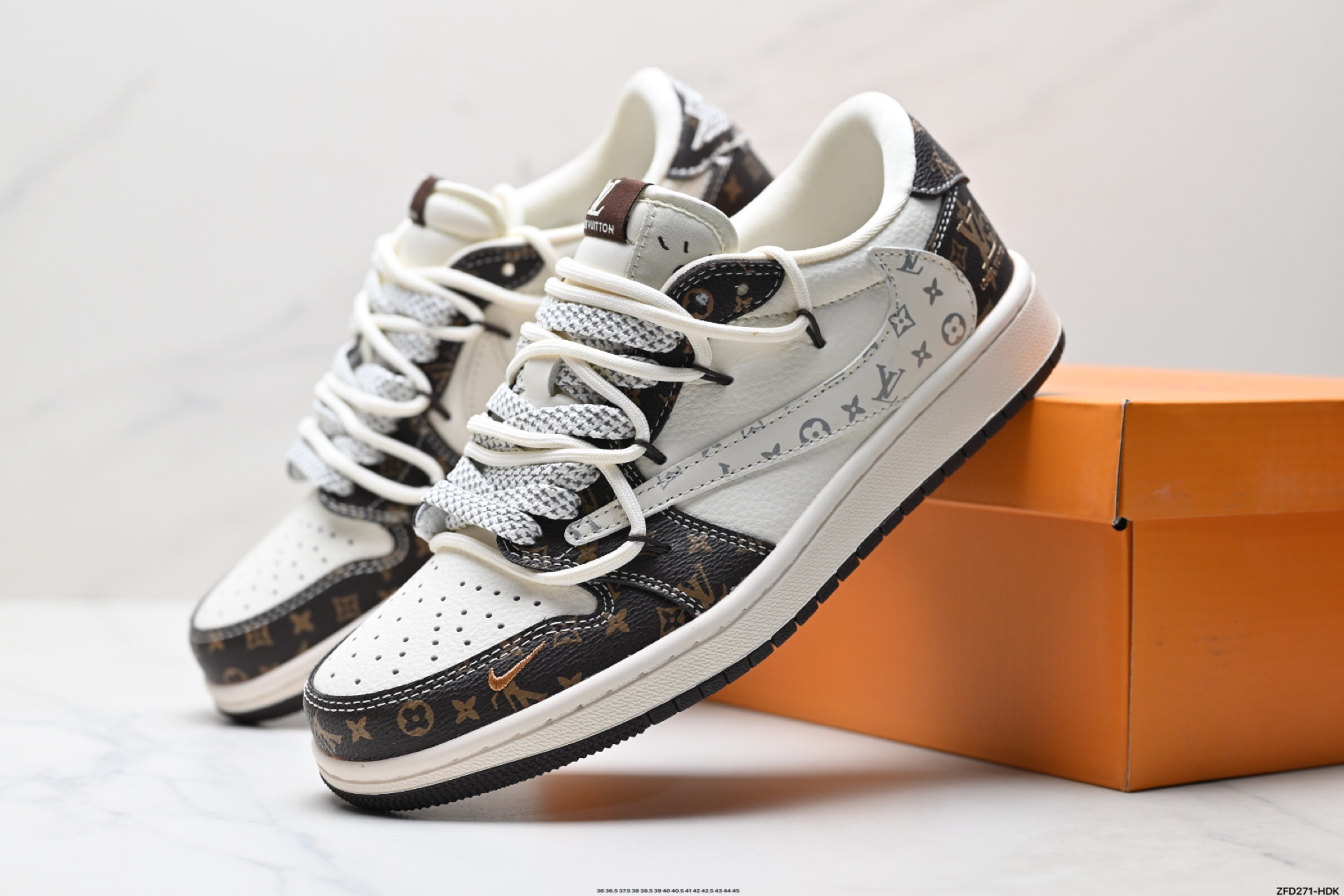 290 Nike Air Jordan 1 x Travis Scott AJ1倒勾 乔一倒钩 ‘DIY’定制 耐克 低帮文化篮球鞋 DM6868-101