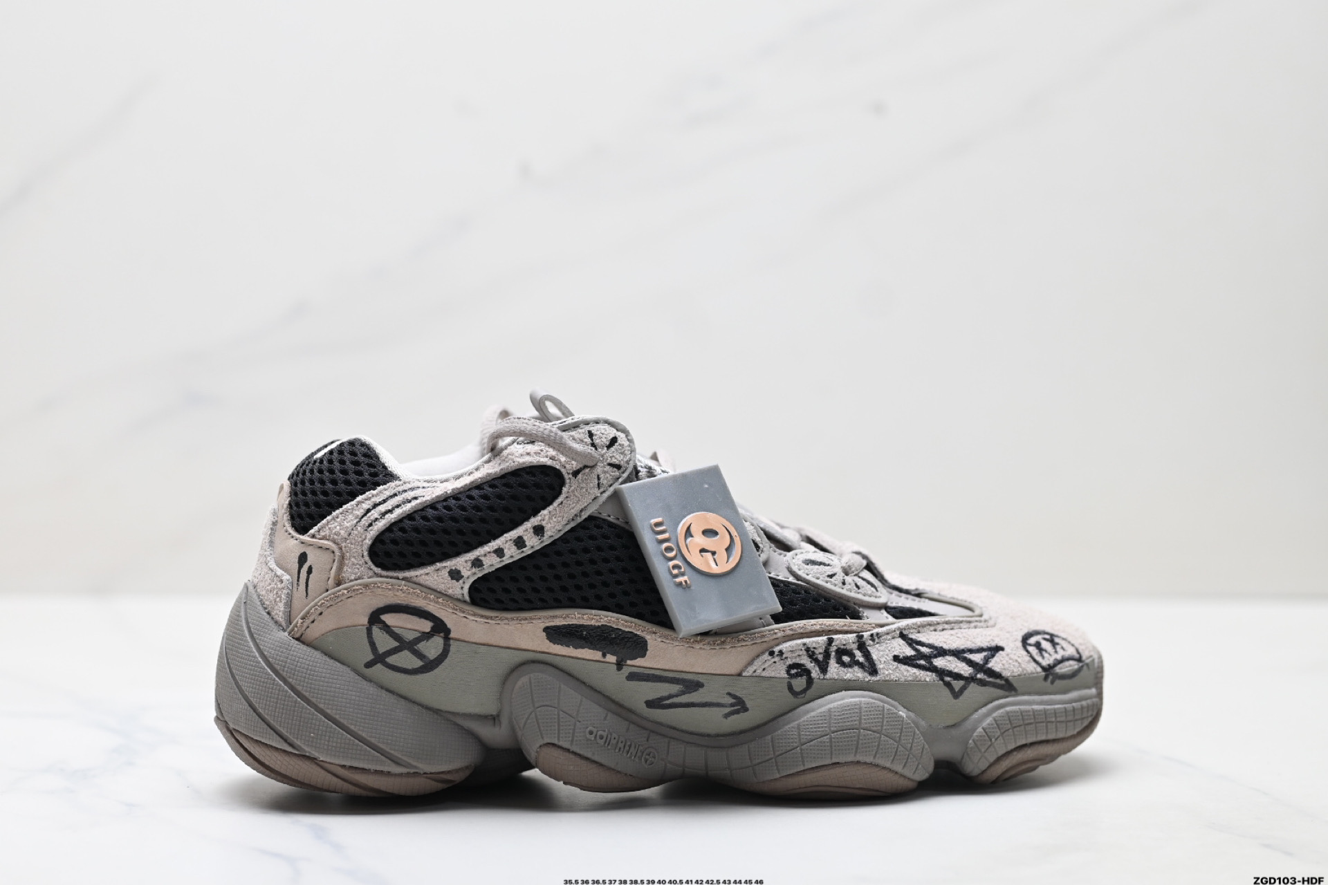 300 Adidas originals Yeezy 500 Bone White 网布合成革 时尚休闲舒适百搭 阿迪达斯 低帮 老爹鞋 GX3607