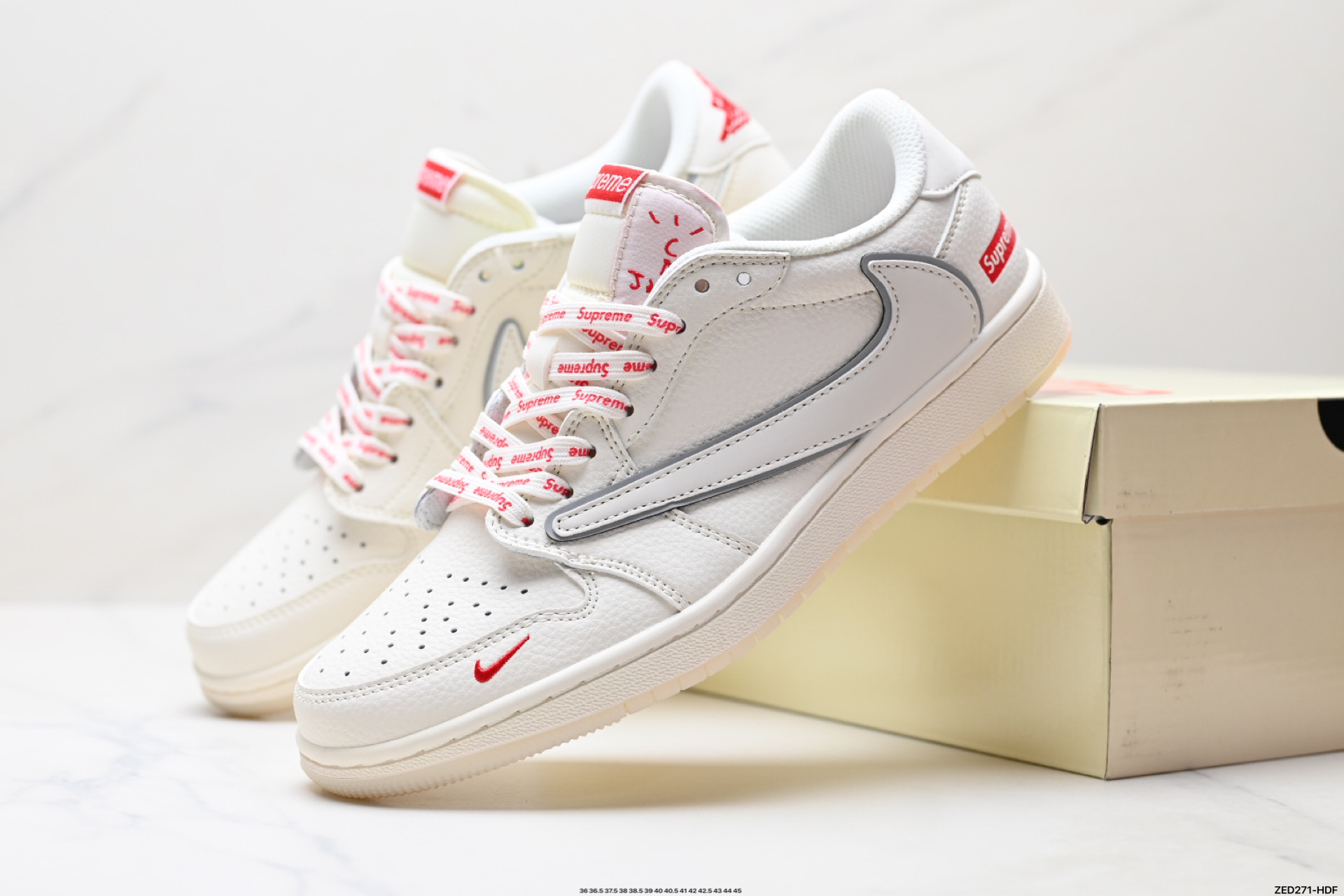 270 Nike Air Jordan 1 x Travis Scott AJ1倒勾 乔一倒钩 ‘DIY’定制 耐克 低帮文化篮球鞋 XX3168-188