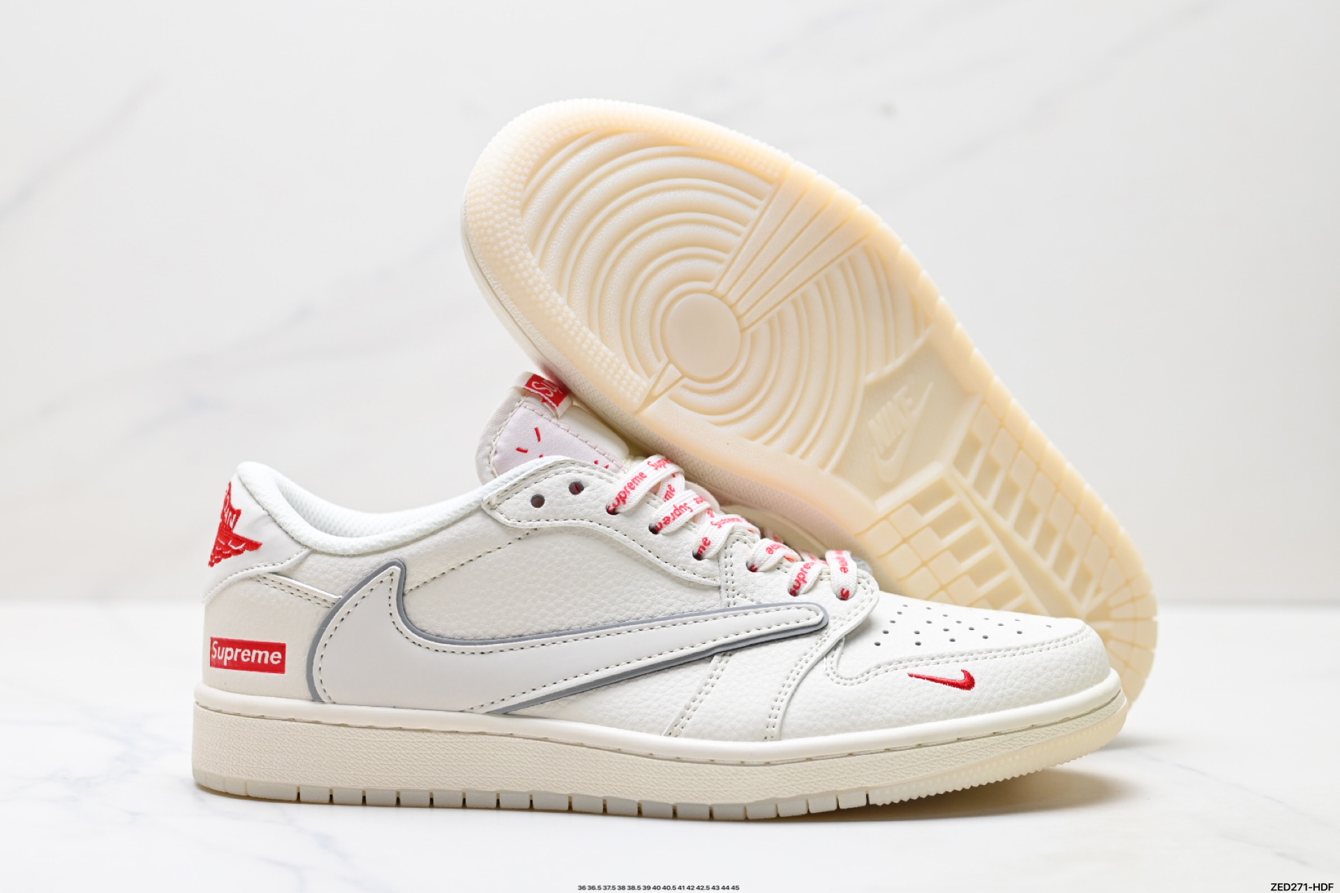 270 Nike Air Jordan 1 x Travis Scott AJ1倒勾 乔一倒钩 ‘DIY’定制 耐克 低帮文化篮球鞋 XX3168-188