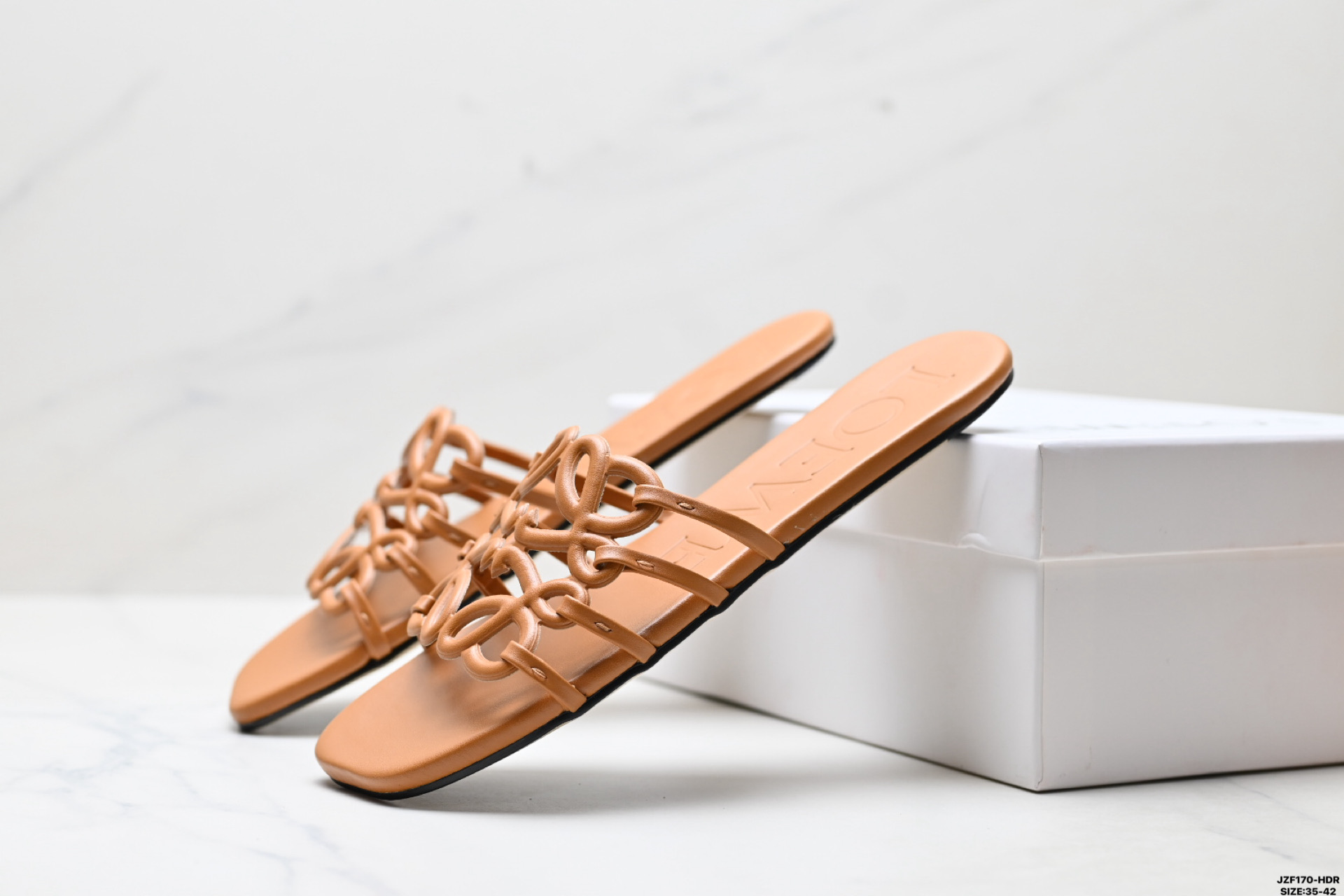 155 LOEWE罗意威 Petal Anagram 小牛皮 方头平底一字拖鞋-Chinese UA Cheap High Quatity Brand Clothes Bags handbags Sneakers wholesale wholesaler seller from China Factory suppliers Fashion Clothing Shoes best Quality Beautiful Price 155 LOEWE罗意威 Petal Anagram 小牛皮 方头平底一字拖鞋