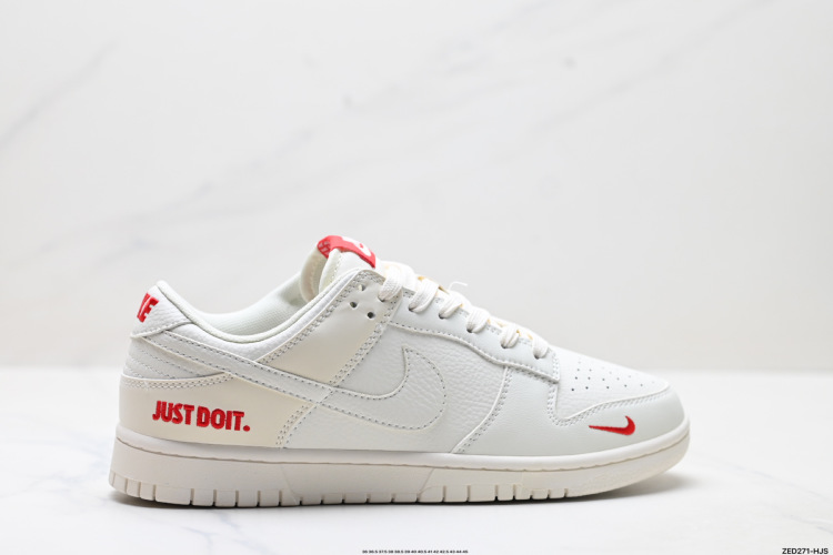 Nike Dunk Low Retro 'DIY' White/Red Leather Athletic Shoes 1 Nike Dunk Low Retro ‘DIY’ White/Red Leather Athletic Shoes