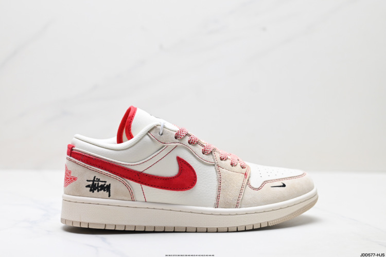 Nike Air Jordan 1 Low White Wolf Grey (553558-132) - Premium Leather 1 Nike Air Jordan 1 Low: Official Color, First Layer Leather, Original Details