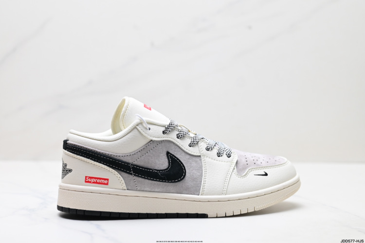 Nike Air Jordan 1 Low White Wolf Grey (553558-132) - Iconic Style & Comfort 1 Nike Air Jordan 1 Low: Official Color, First Layer Leather, Original Details