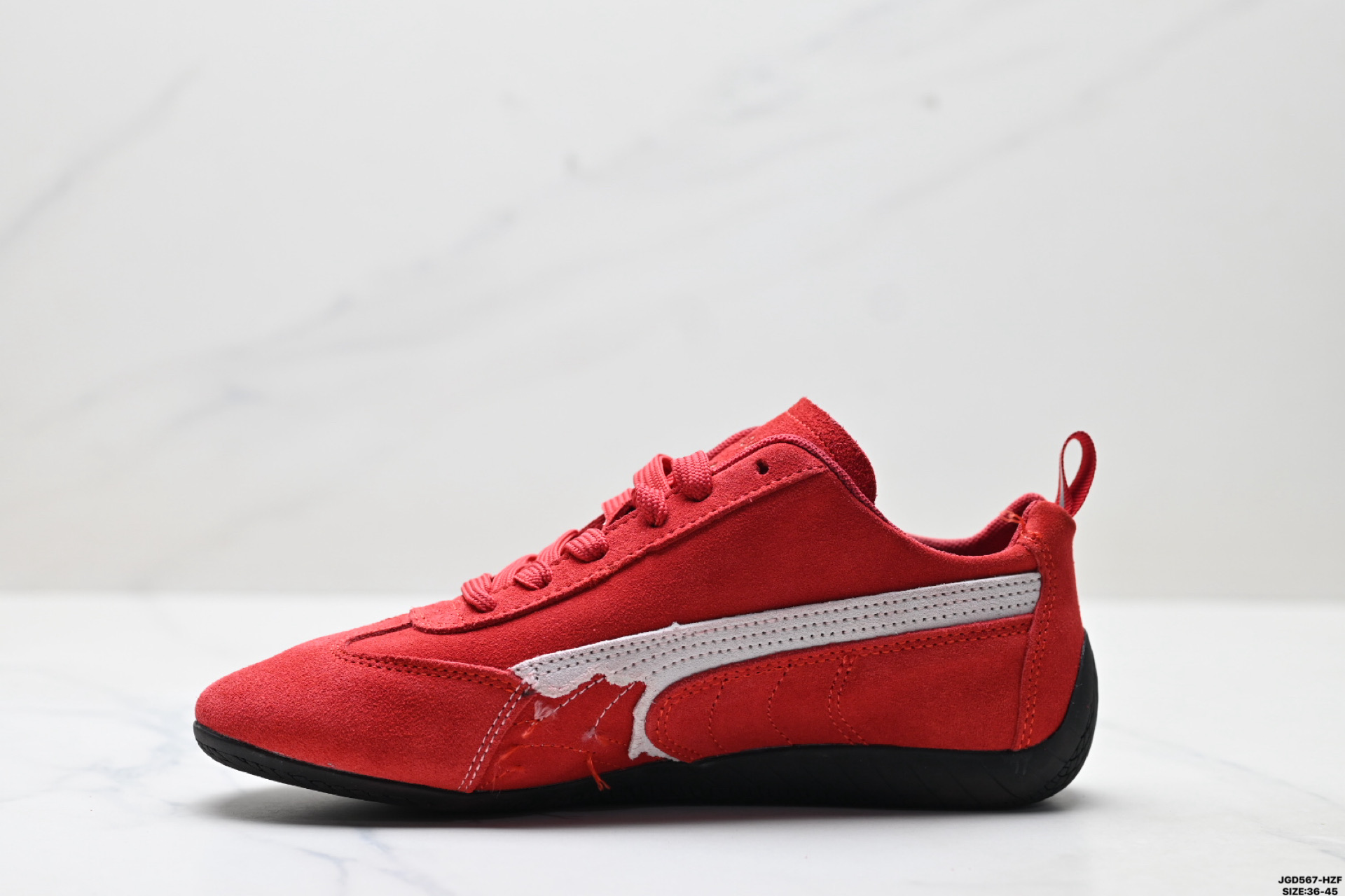PUMA 彪马 x Balenciaga巴黎世家 Speedcat 系列 薄底鞋 牛皮绒面革 圆头做旧磨损 低帮 生活休闲鞋  406519-03