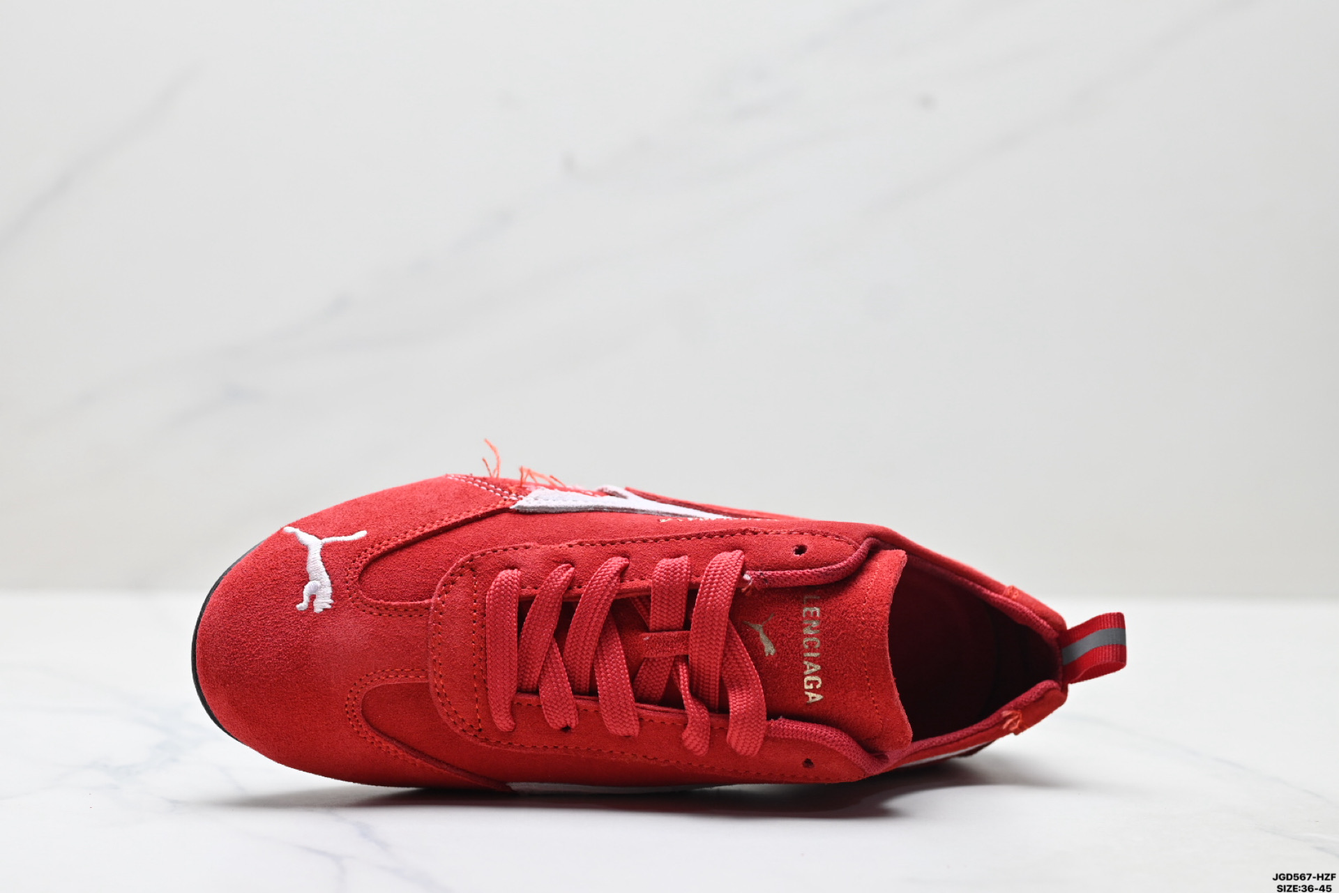 PUMA 彪马 x Balenciaga巴黎世家 Speedcat 系列 薄底鞋 牛皮绒面革 圆头做旧磨损 低帮 生活休闲鞋  406519-03