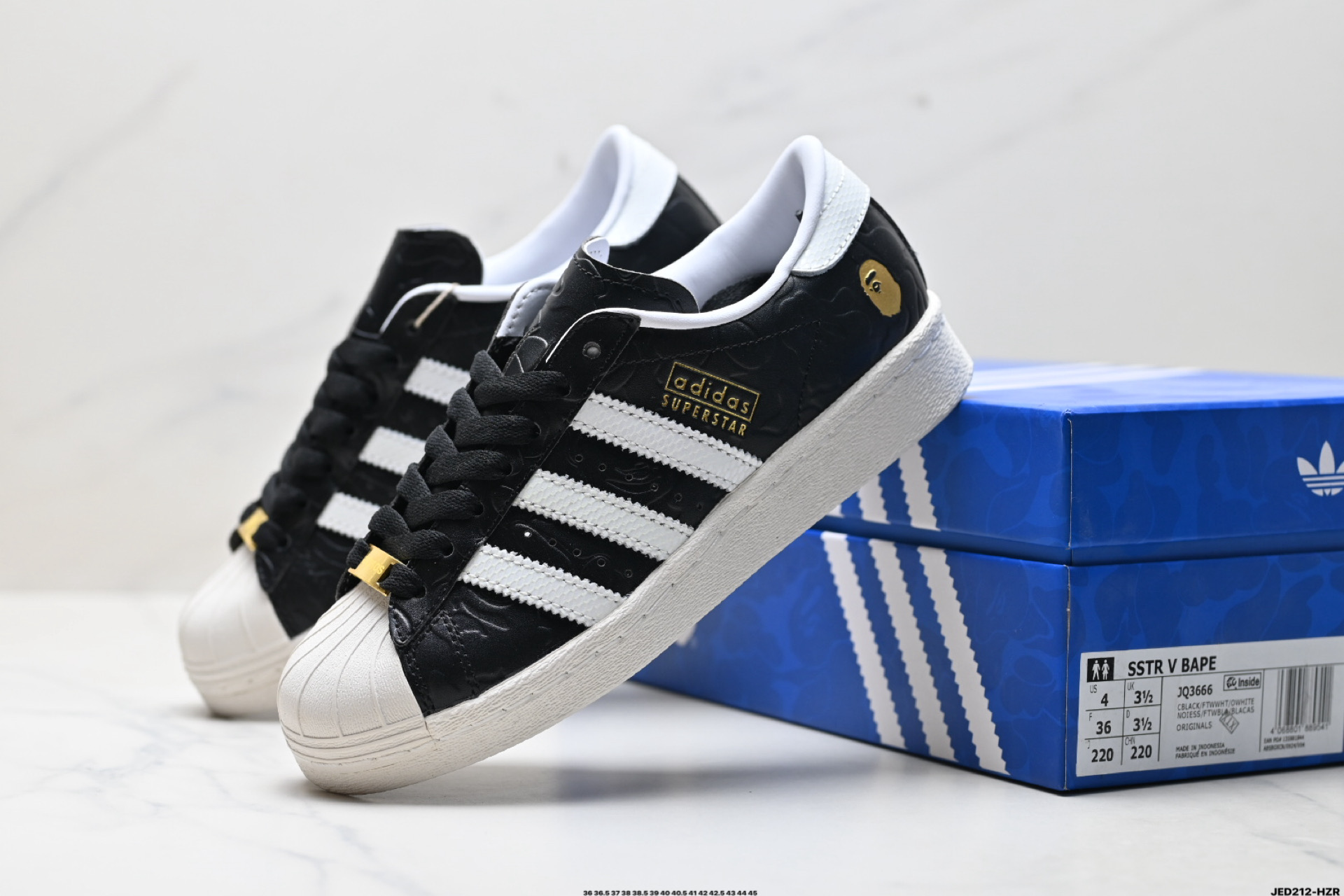 Bape x AdidOriginals Superstar贝壳头系列 阿迪达斯 三叶草低帮经典百搭休闲运动板鞋 JQ3666