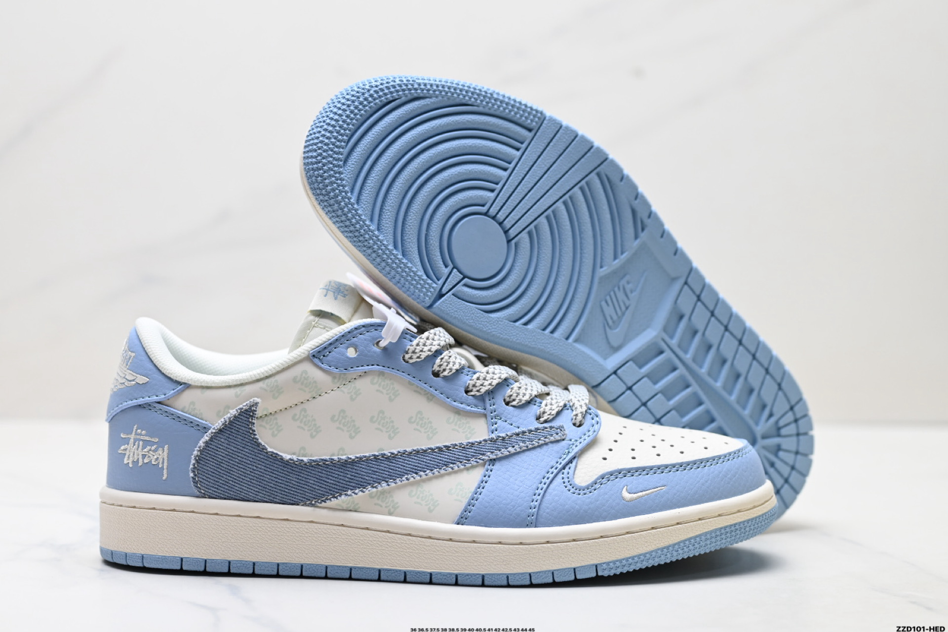 Nike Air Jordan 1 x Travis Scott AJ1倒勾 乔一倒钩 ‘DIY’定制 耐克 低帮文化篮球鞋 HS8068-037