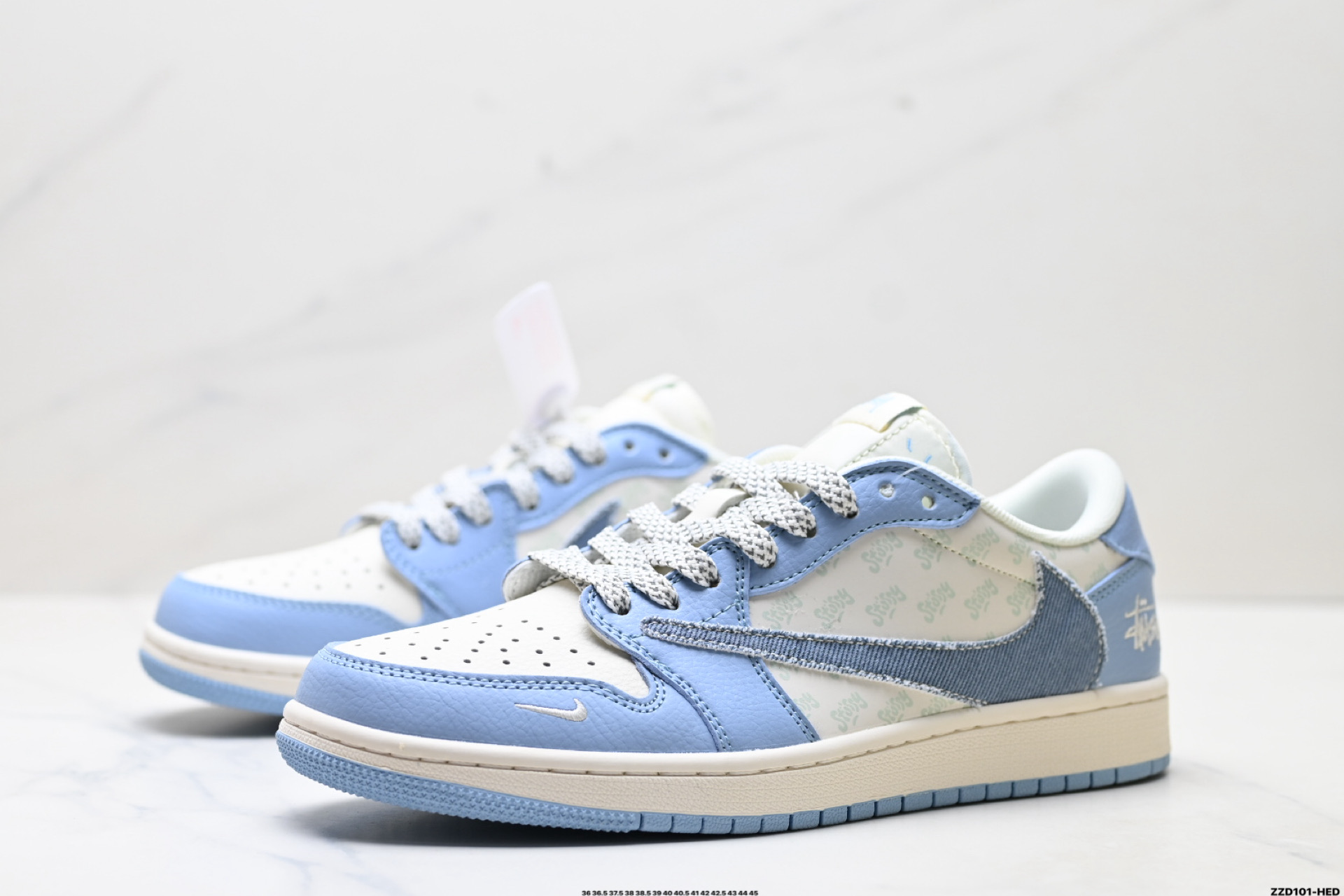 Nike Air Jordan 1 x Travis Scott AJ1倒勾 乔一倒钩 ‘DIY’定制 耐克 低帮文化篮球鞋 HS8068-037