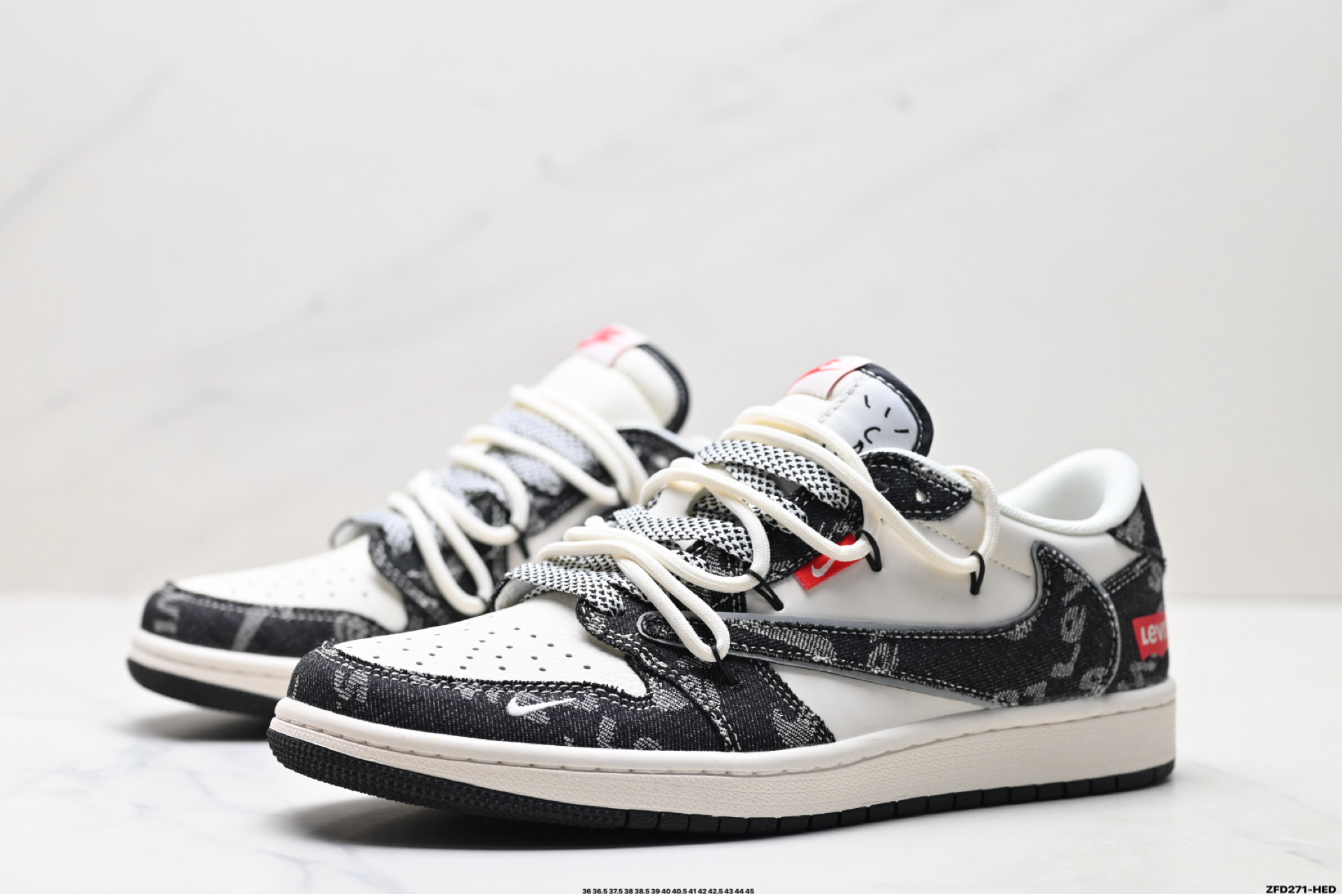 Nike Air Jordan 1 x Travis Scott AJ1倒勾 乔一倒钩 ‘DIY’定制 耐克 低帮文化篮球鞋 HT5088-600