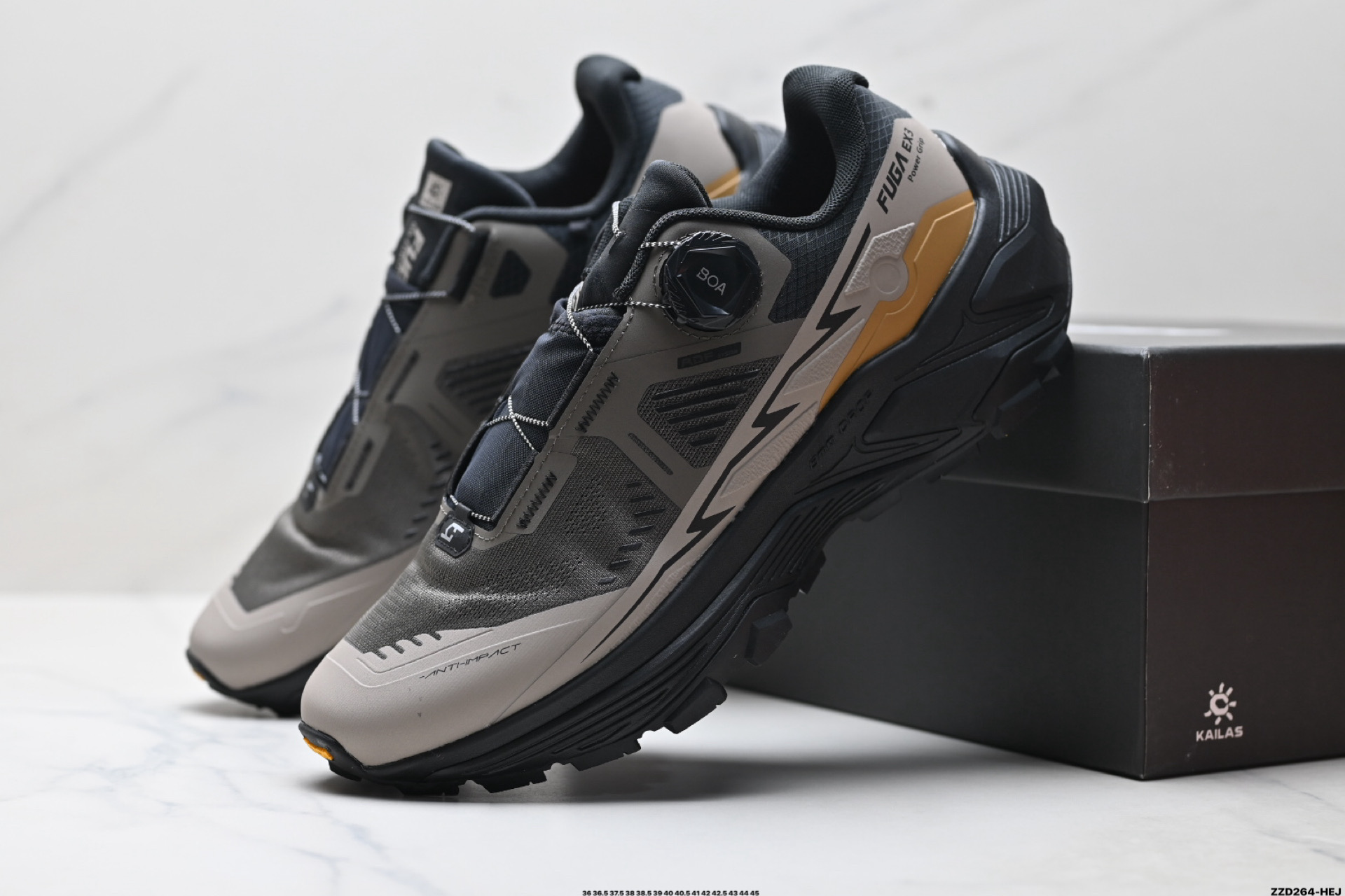 凯乐石 KAILFUGA EX3 BOA 厚底缓冲徒步跑山网布TPU减震防滑透气包裹性抗冲击轻便回弹 低帮 超强抓地力徒步跑步鞋  KS251