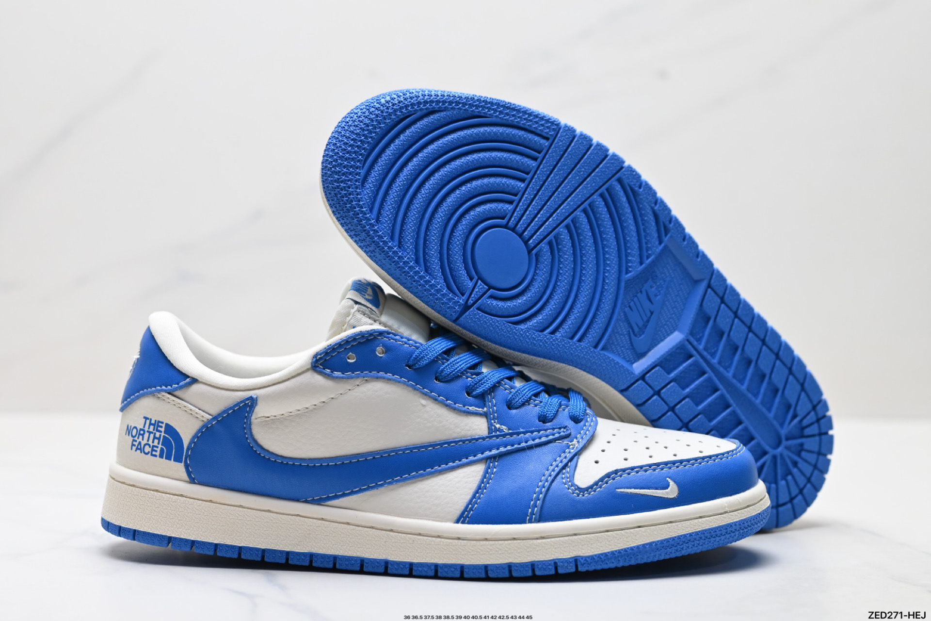 Nike Air Jordan 1 x Travis Scott AJ1倒勾 乔一倒钩 ‘DIY’定制 耐克 低帮文化篮球鞋  LD2025-033