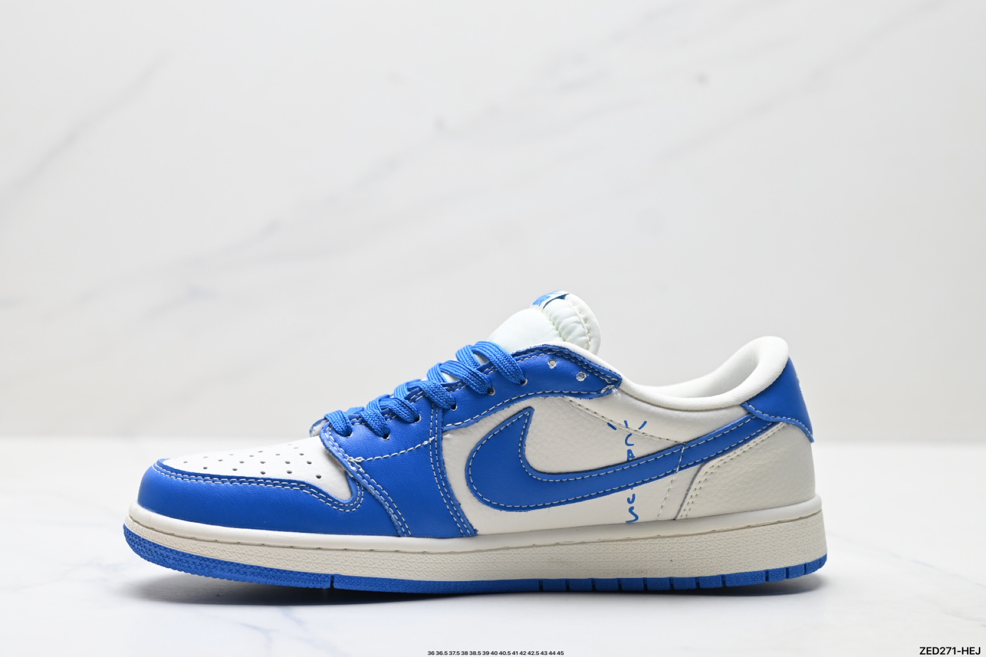 Nike Air Jordan 1 x Travis Scott AJ1倒勾 乔一倒钩 ‘DIY’定制 耐克 低帮文化篮球鞋  LD2025-033