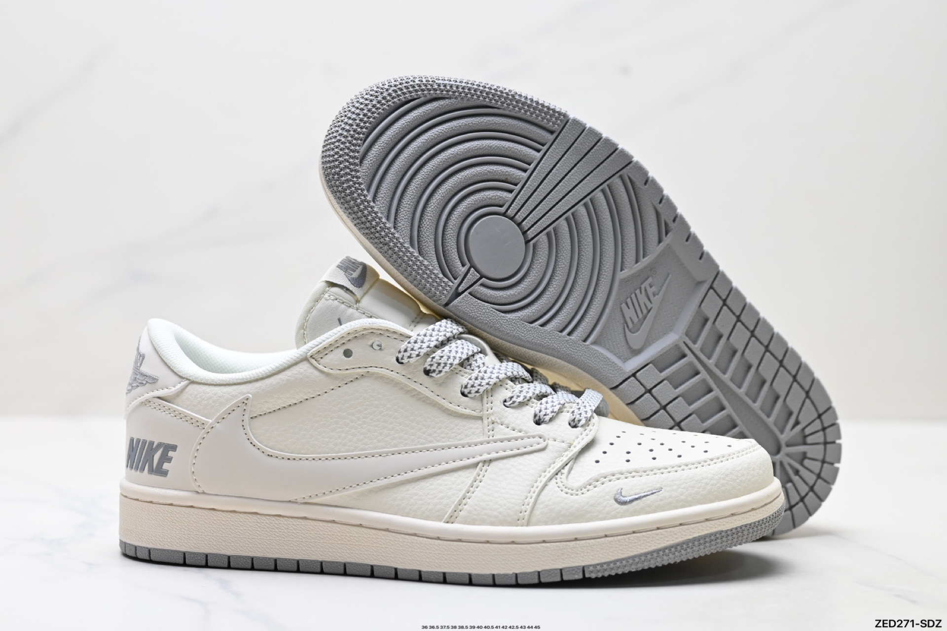 Nike Air Jordan 1 x Travis Scott AJ1倒勾 乔一倒钩 ‘DIY’定制 耐克 低帮文化篮球鞋  JP1668-255