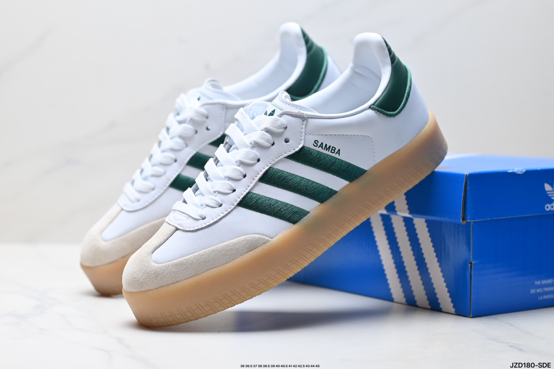 AdidOriginals Samba XLG 桑巴舞系列 阿迪达斯 三叶草 绅士德训足球风百搭低帮休闲运动板鞋 ID1104