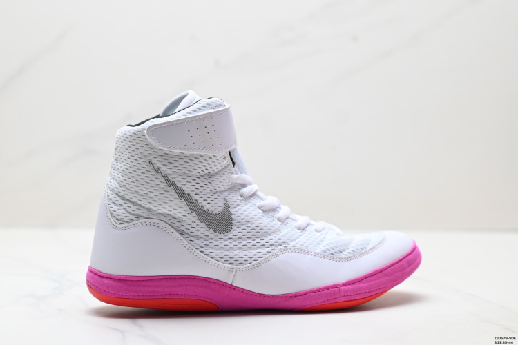 Nike Inflict White/Pink Wrestling Shoes - Breathable, Cushioned, Durable 1 Nike Inflict Wrestling Shoes – Breathable Mesh, Shock Absorption, Durable