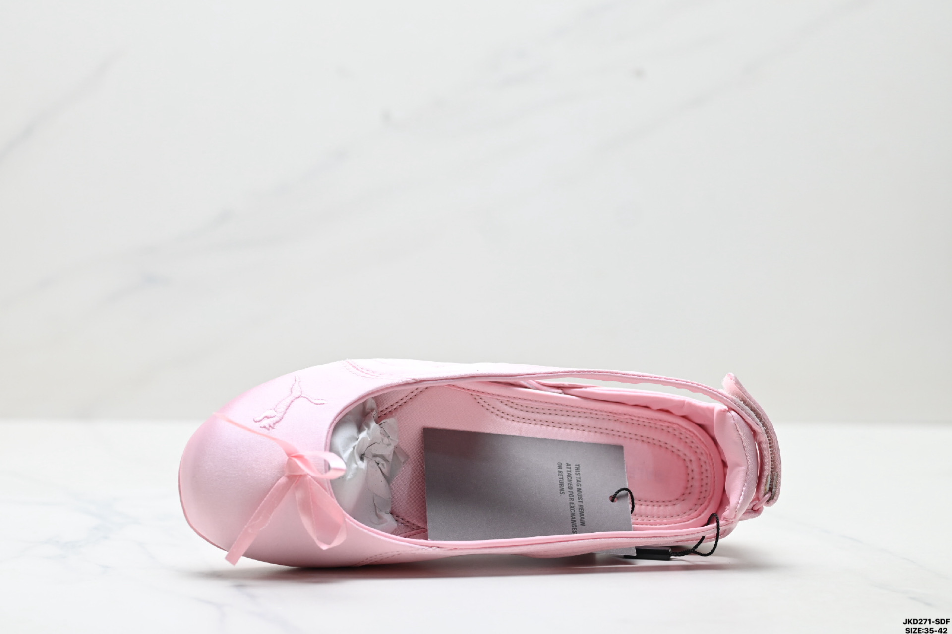 170 Balenciaga巴黎世家 x PUMA彪马 Speed 缎面 圆头魔术贴做旧 芭蕾舞鞋 847163 WSDST 5500