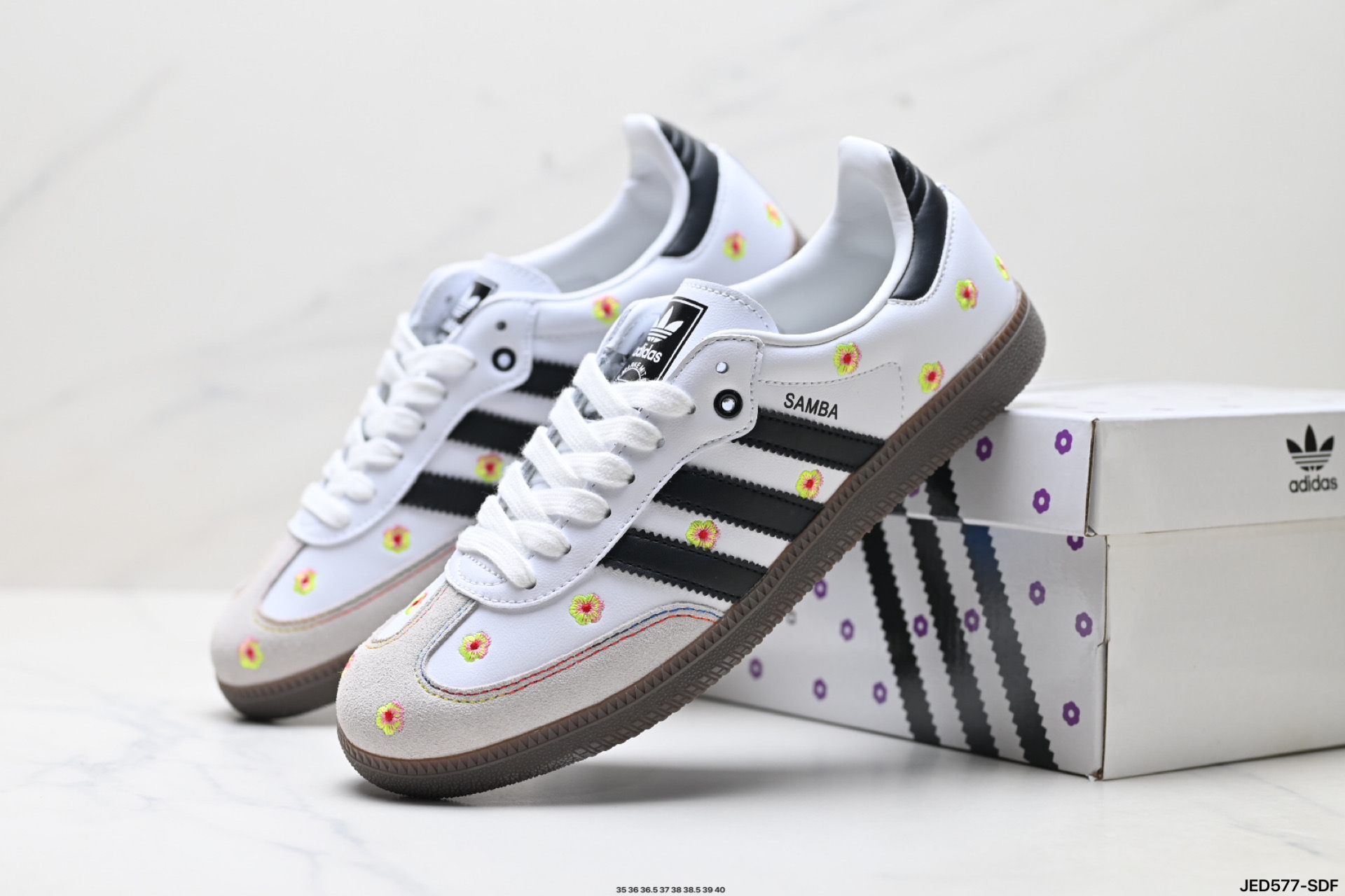 AdidOriginals Samba OG ‘DIY’桑巴舞系列 阿迪达斯 三叶草绅士德训足球风百搭低帮休闲运动板鞋  lF4396