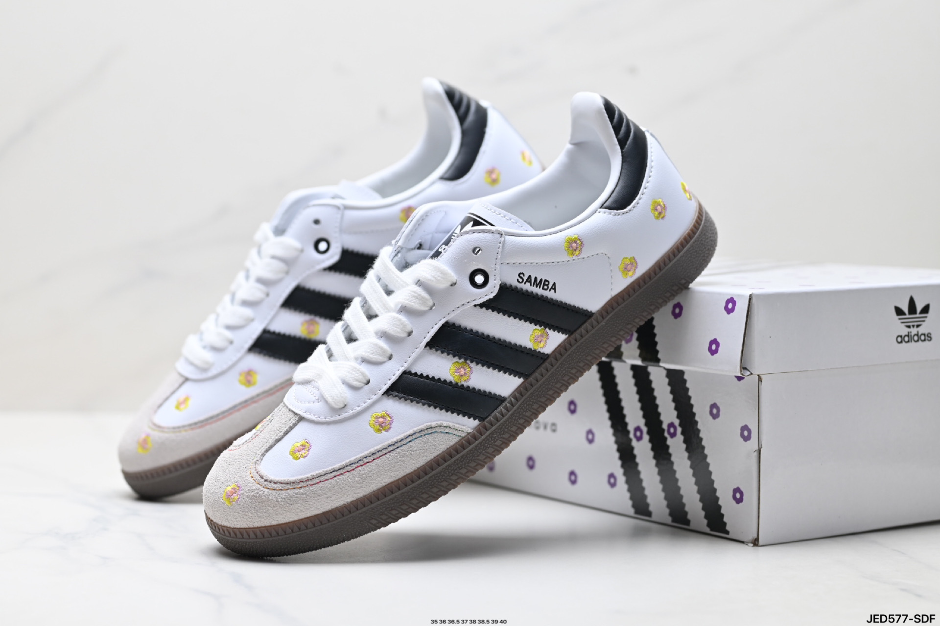 AdidOriginals Samba OG ‘DIY’桑巴舞系列 阿迪达斯 三叶草绅士德训足球风百搭低帮休闲运动板鞋  lF4396